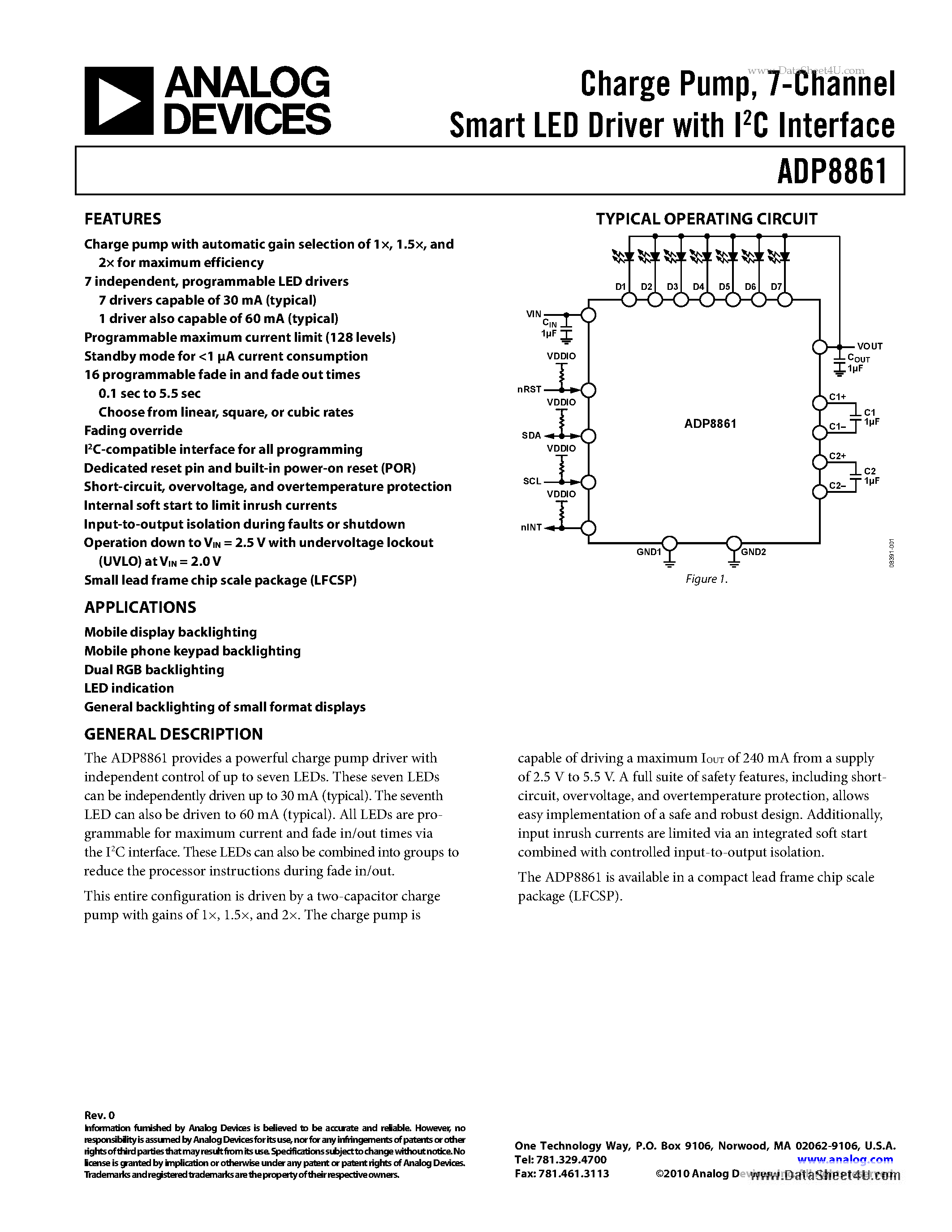 Даташит ADP8861 - 7-Channel Smart LED Driver страница 1