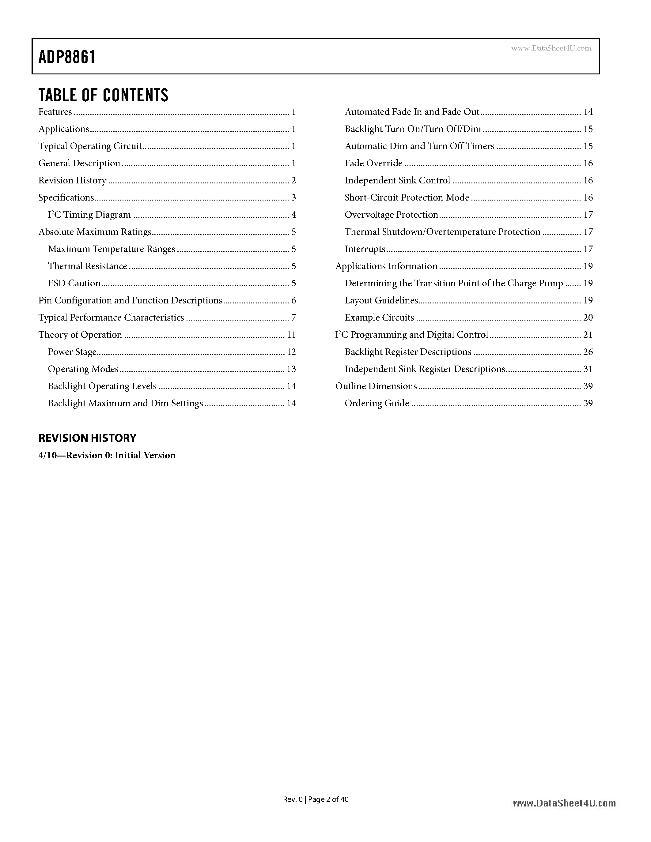 Даташит ADP8861 - 7-Channel Smart LED Driver страница 2