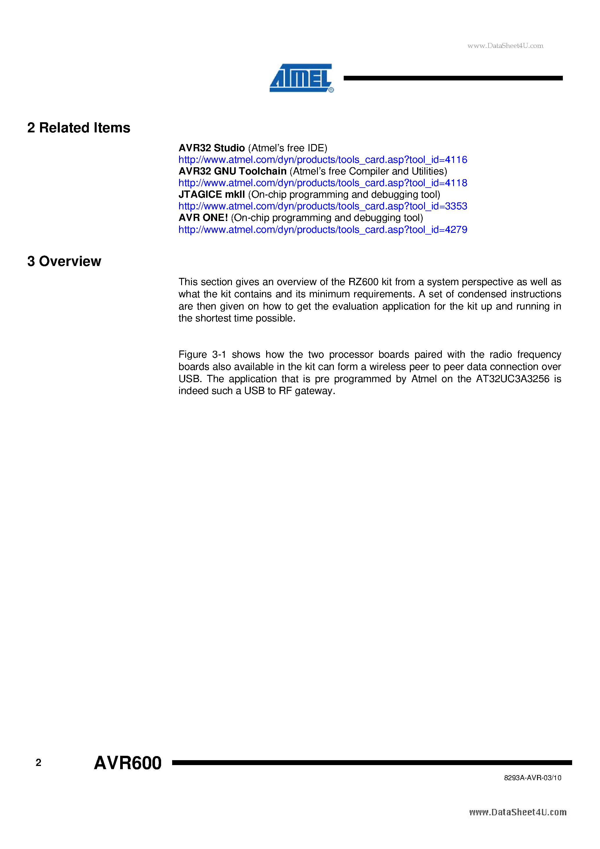 Даташит на микросхему RZ600 страница 2 Даташит RZ600 - 8-bit AVR Microcontrollers страница 2