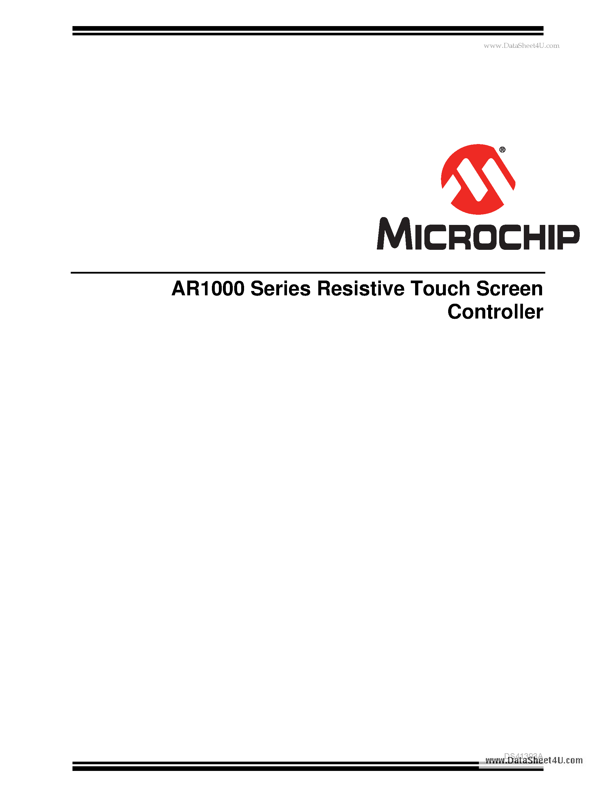 Datasheet AR1000 - Resistive Touch Screen Controller page 1