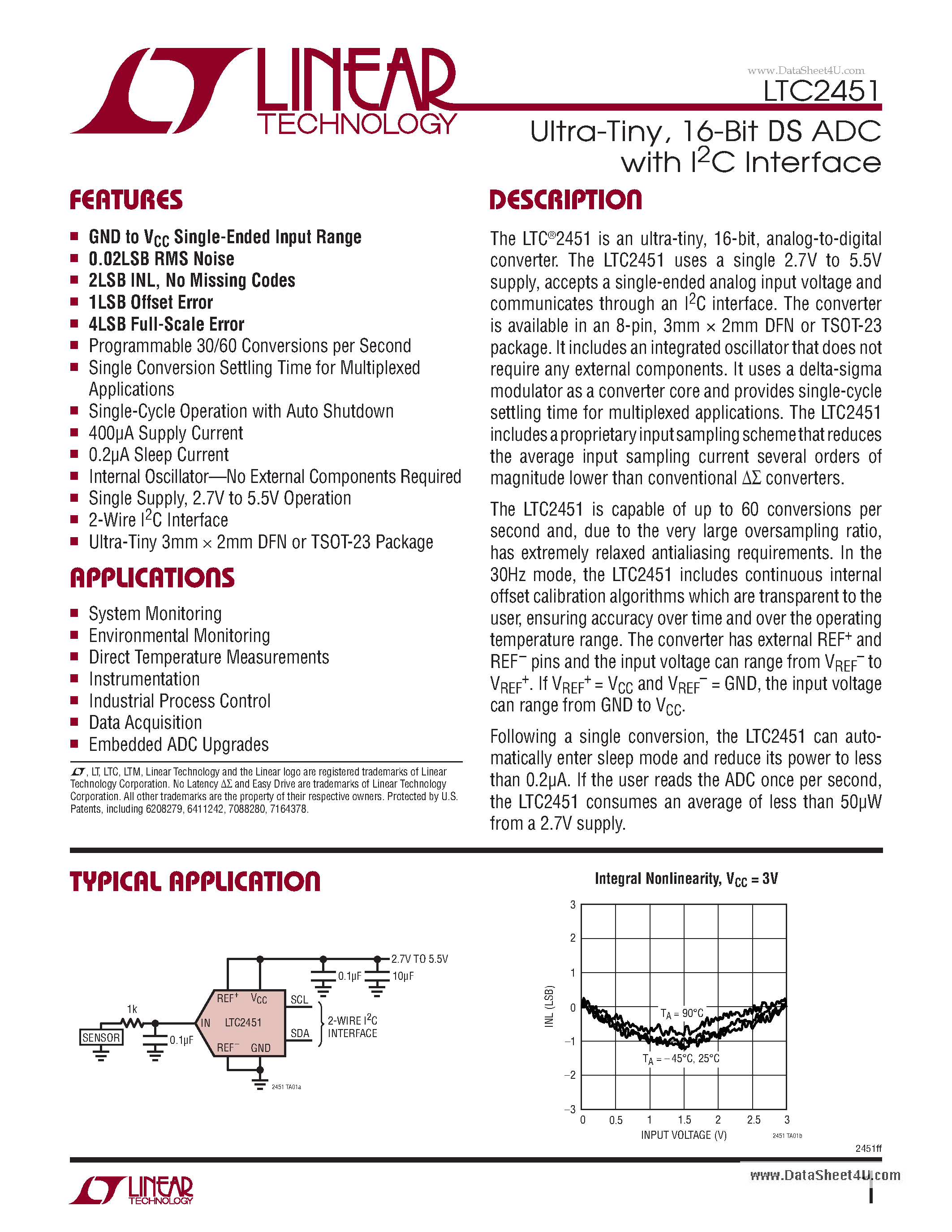 Datasheet LTC2451 - 16-Bit DS ADC page 1