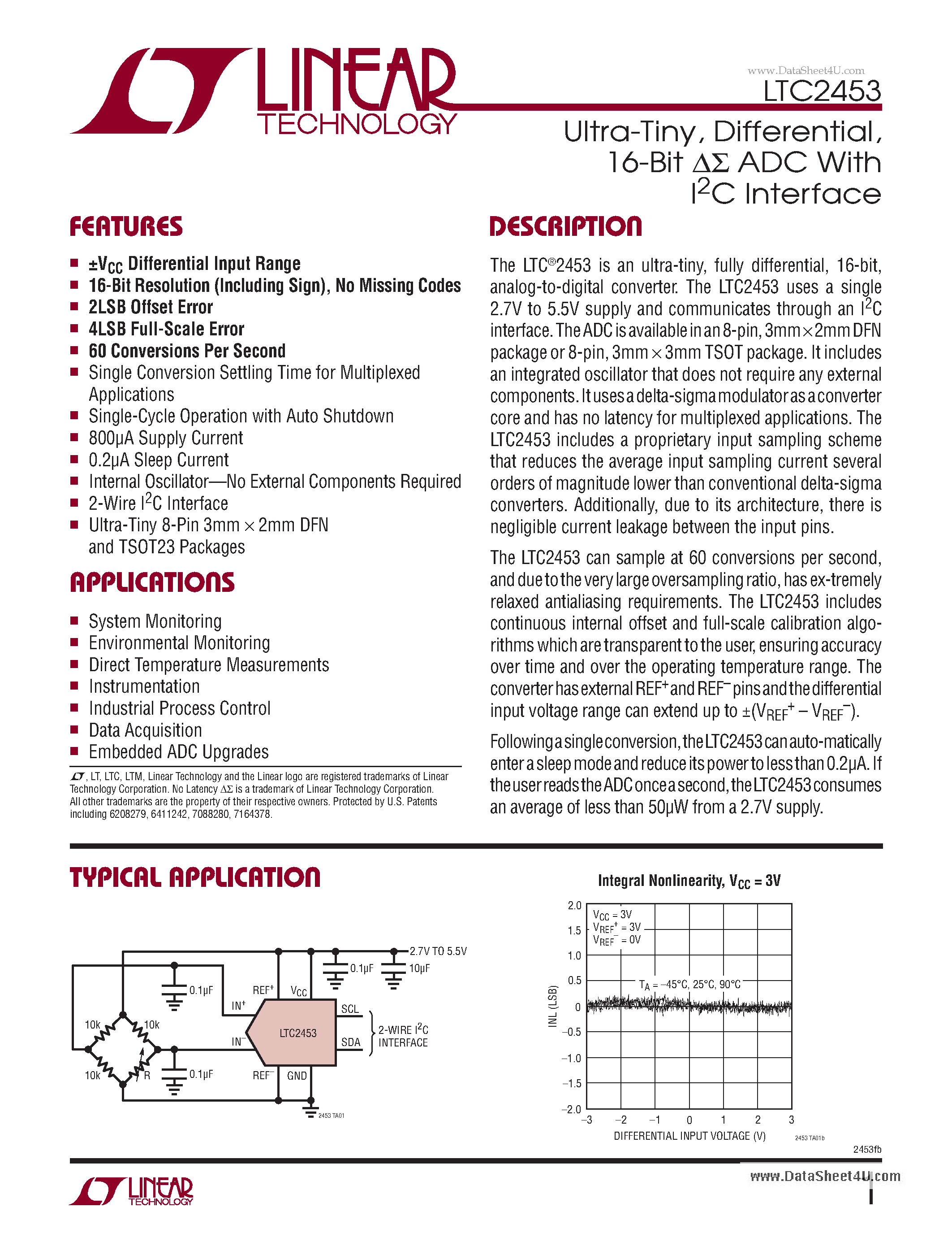 Datasheet LTC2453 - 16-Bit ADC page 1