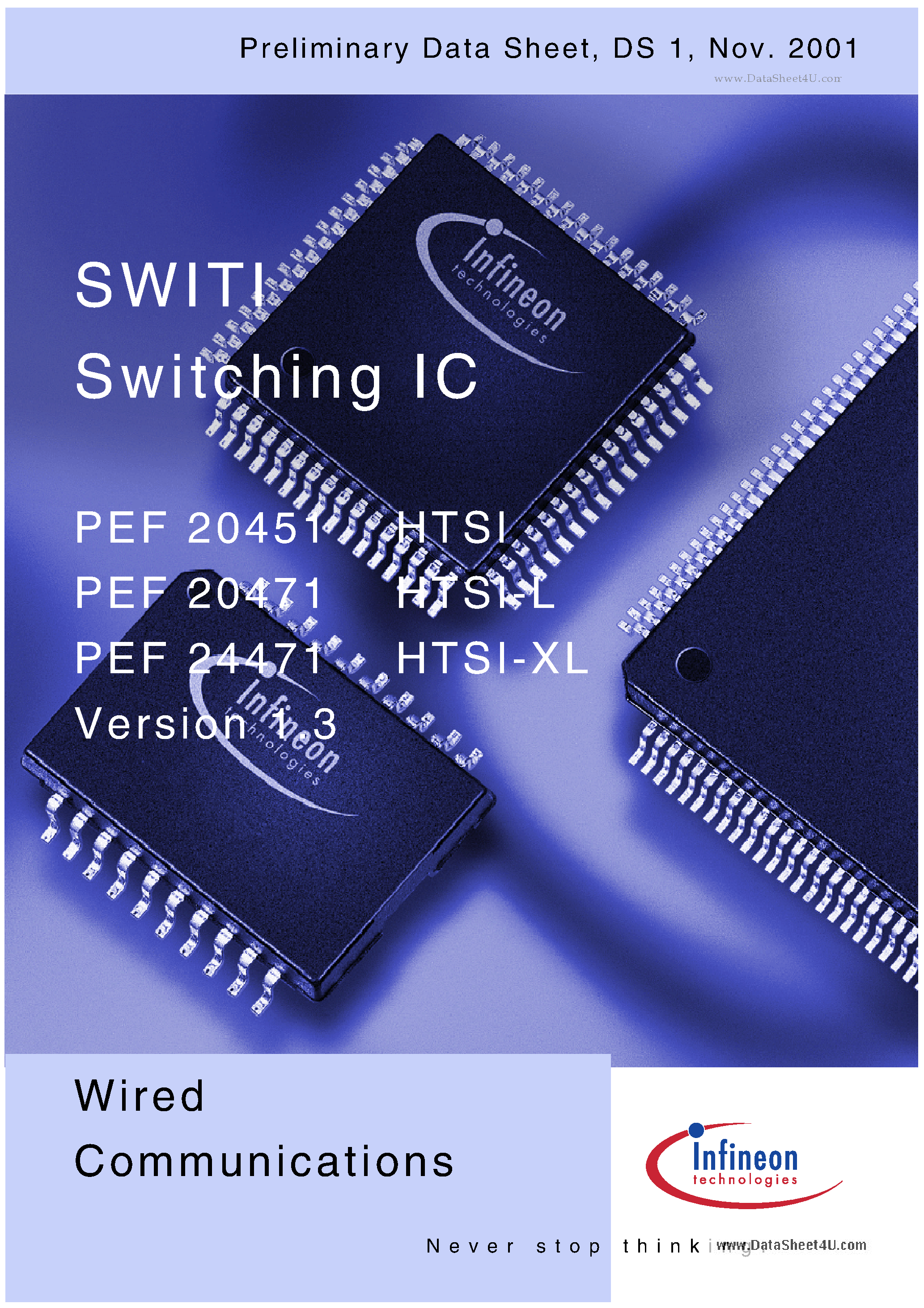 Datasheet PEF20451 - (PEF2x471) Switching IC page 1