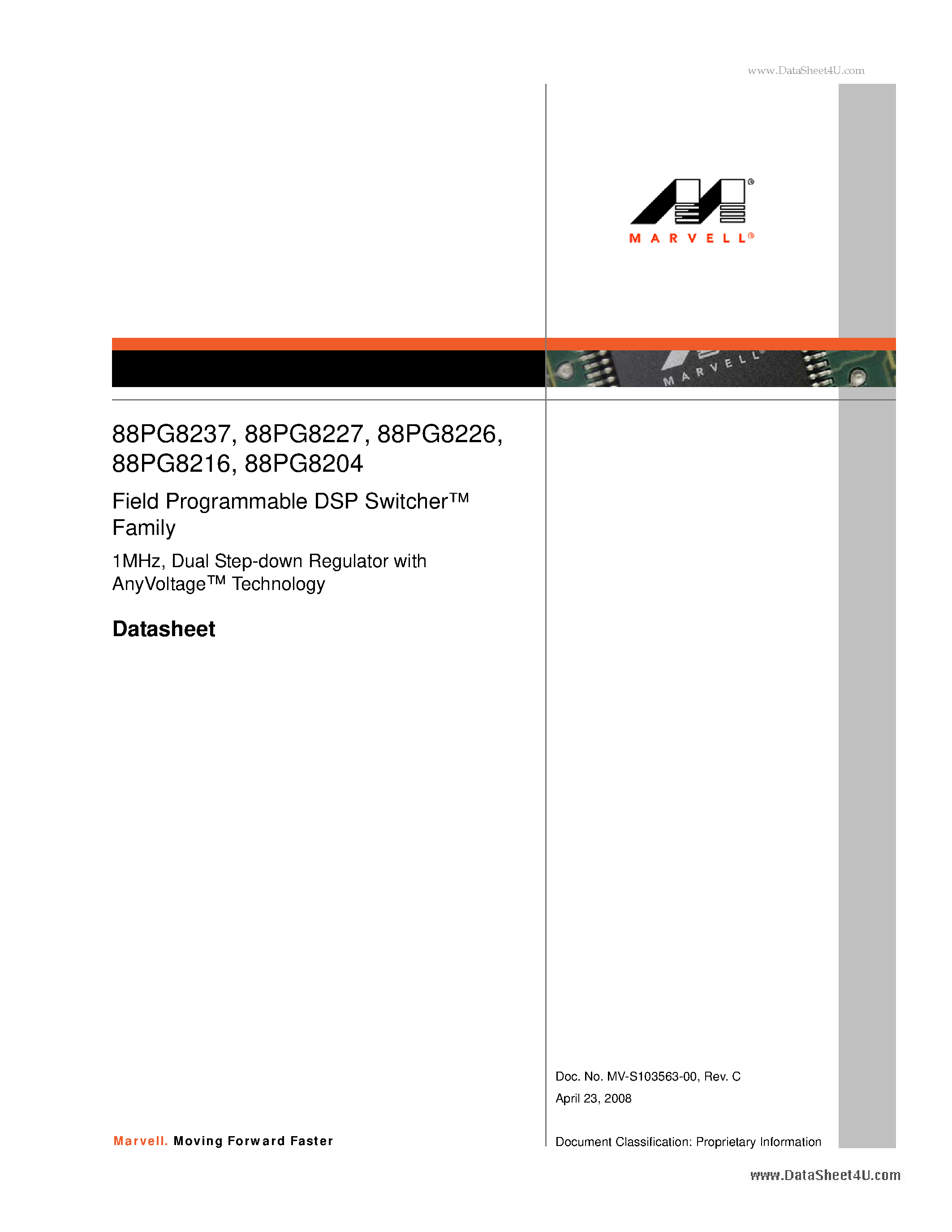 Даташит на микросхему 88PG8204 страница 1 Даташит 88PG8204 - (88PG8xxx) Dual Step-down Regulator страница 1