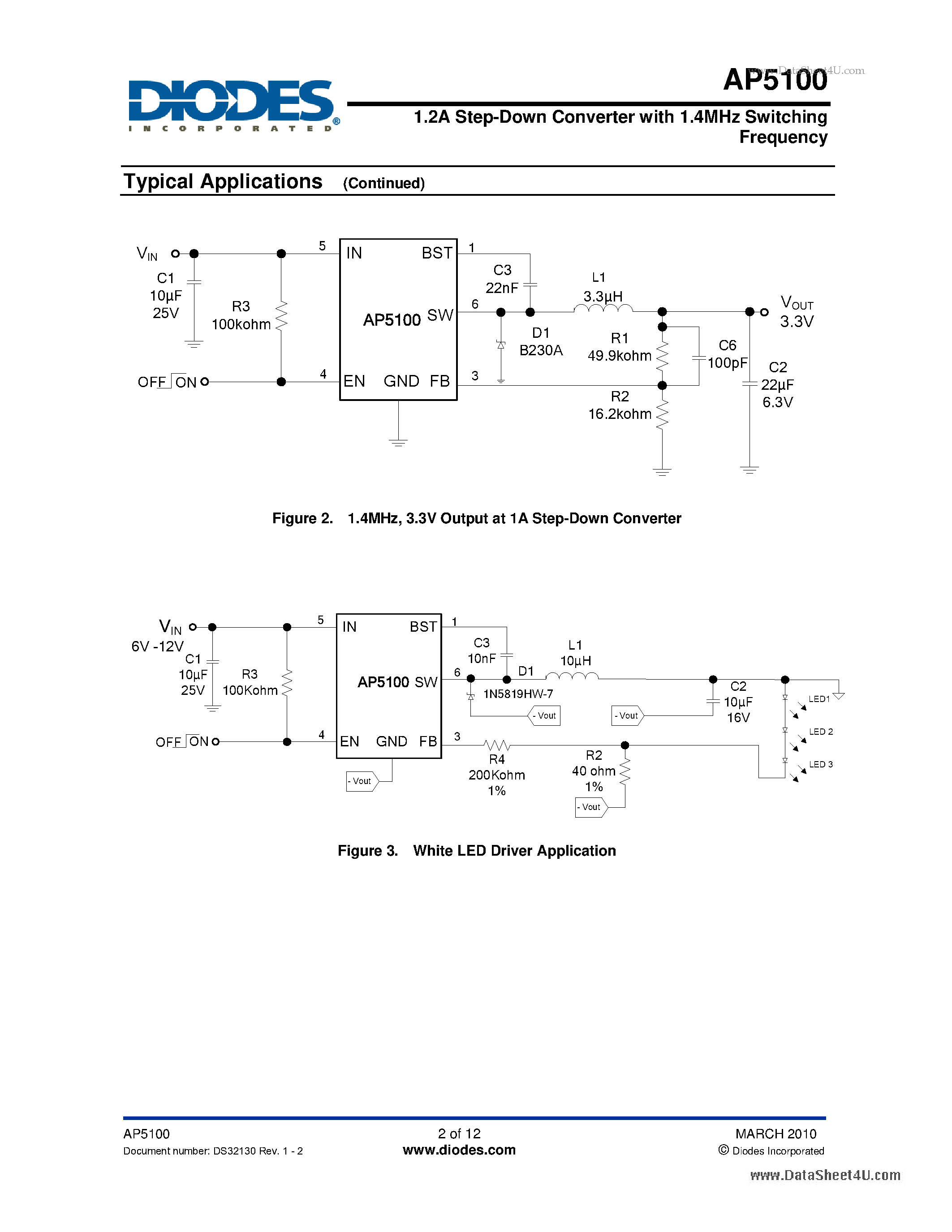 Даташит на микросхему AP5100 страница 2 Даташит AP5100 - 1.2A Step-Down Converter страница 2