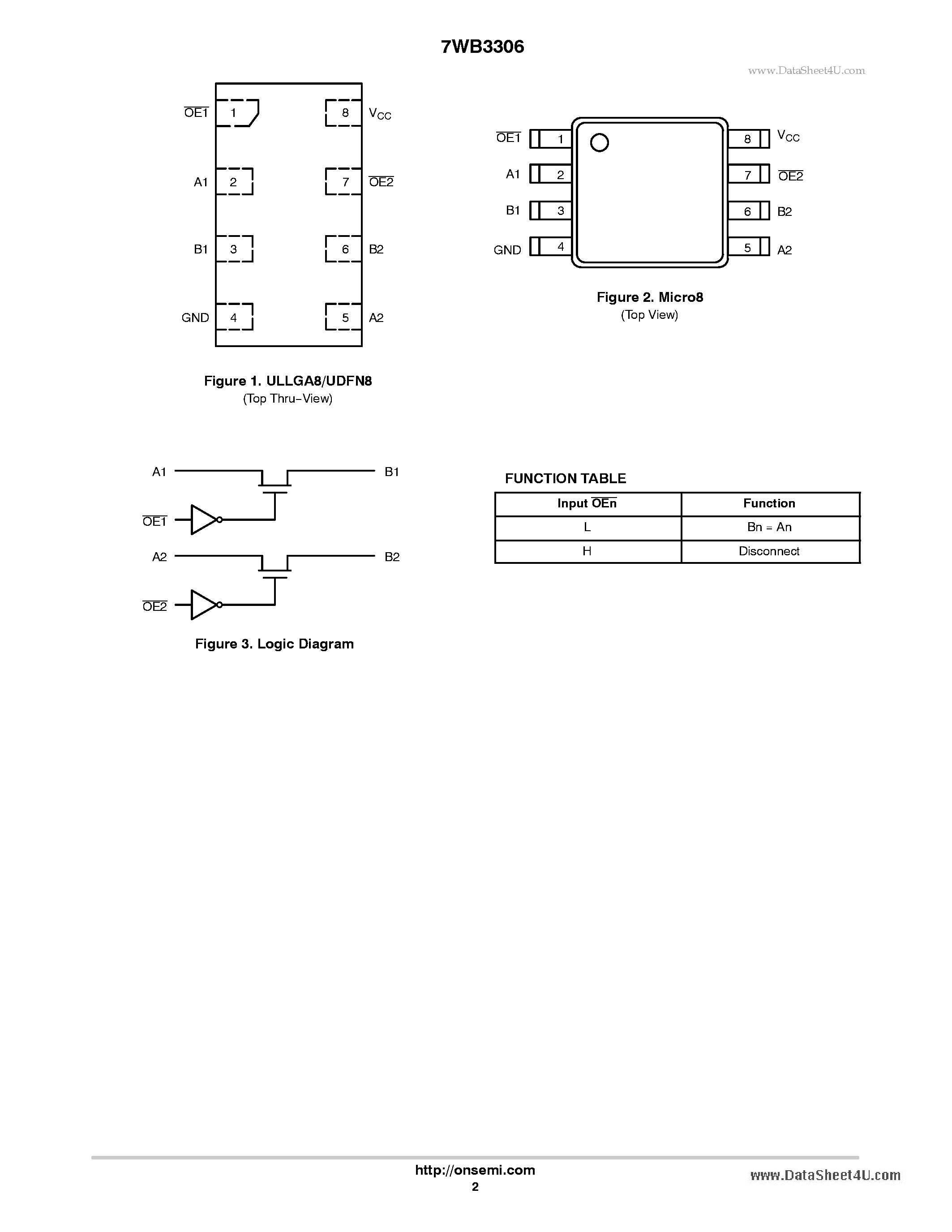 Datasheet 7WB3306 - 2-Bit Bus Switch page 2