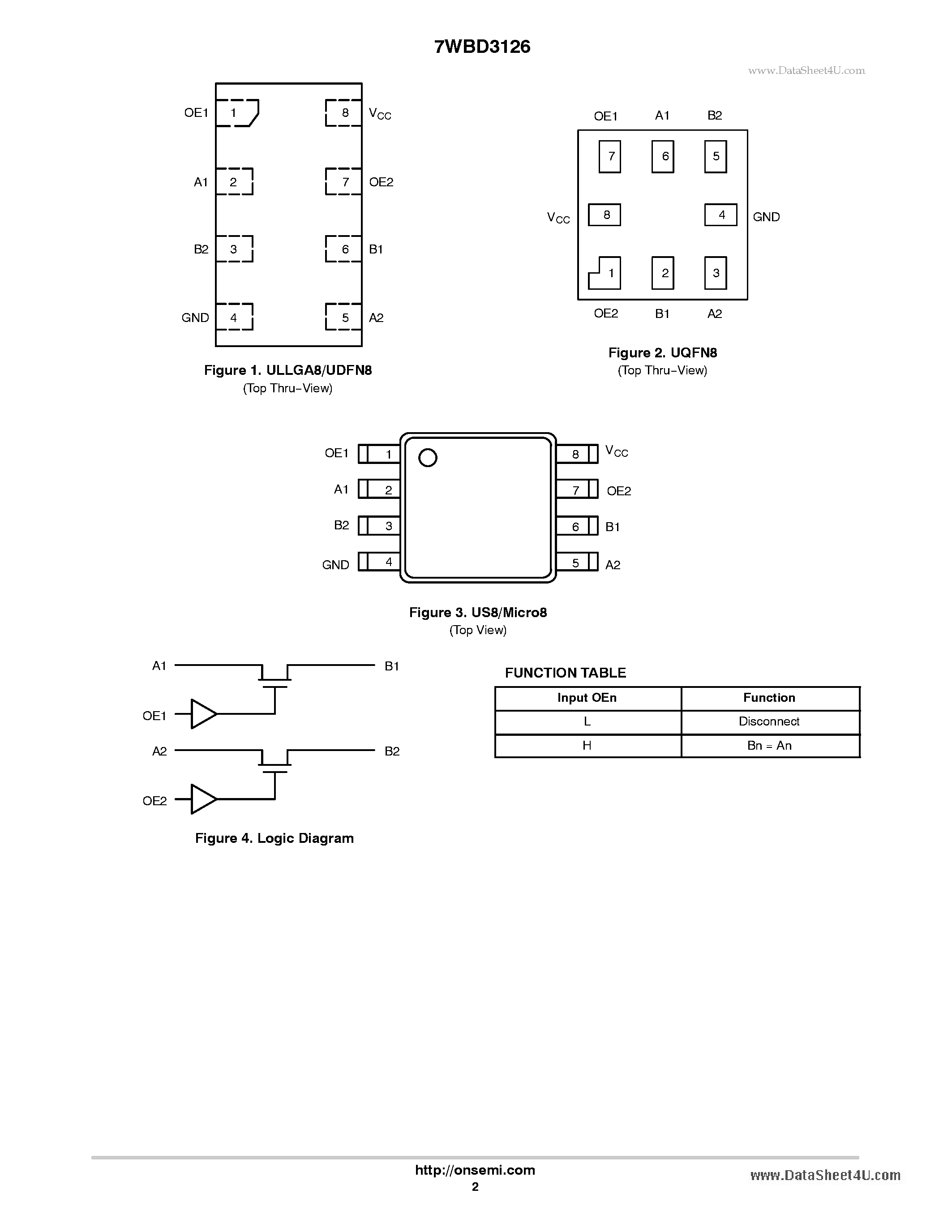 Datasheet 7WBD3126 - 2-Bit Translating Bus Switch page 2
