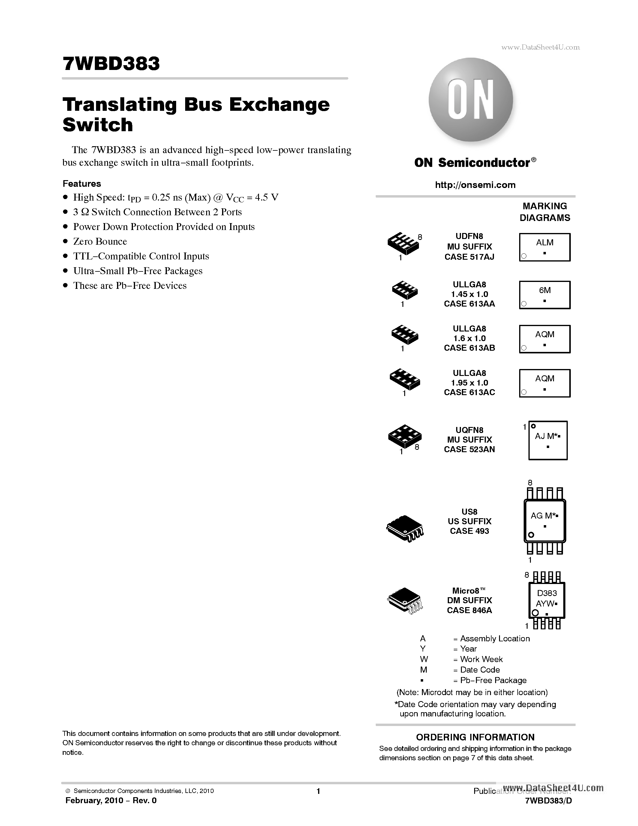 Даташит 7WBD383 - Translating Bus Exchange Switch страница 1