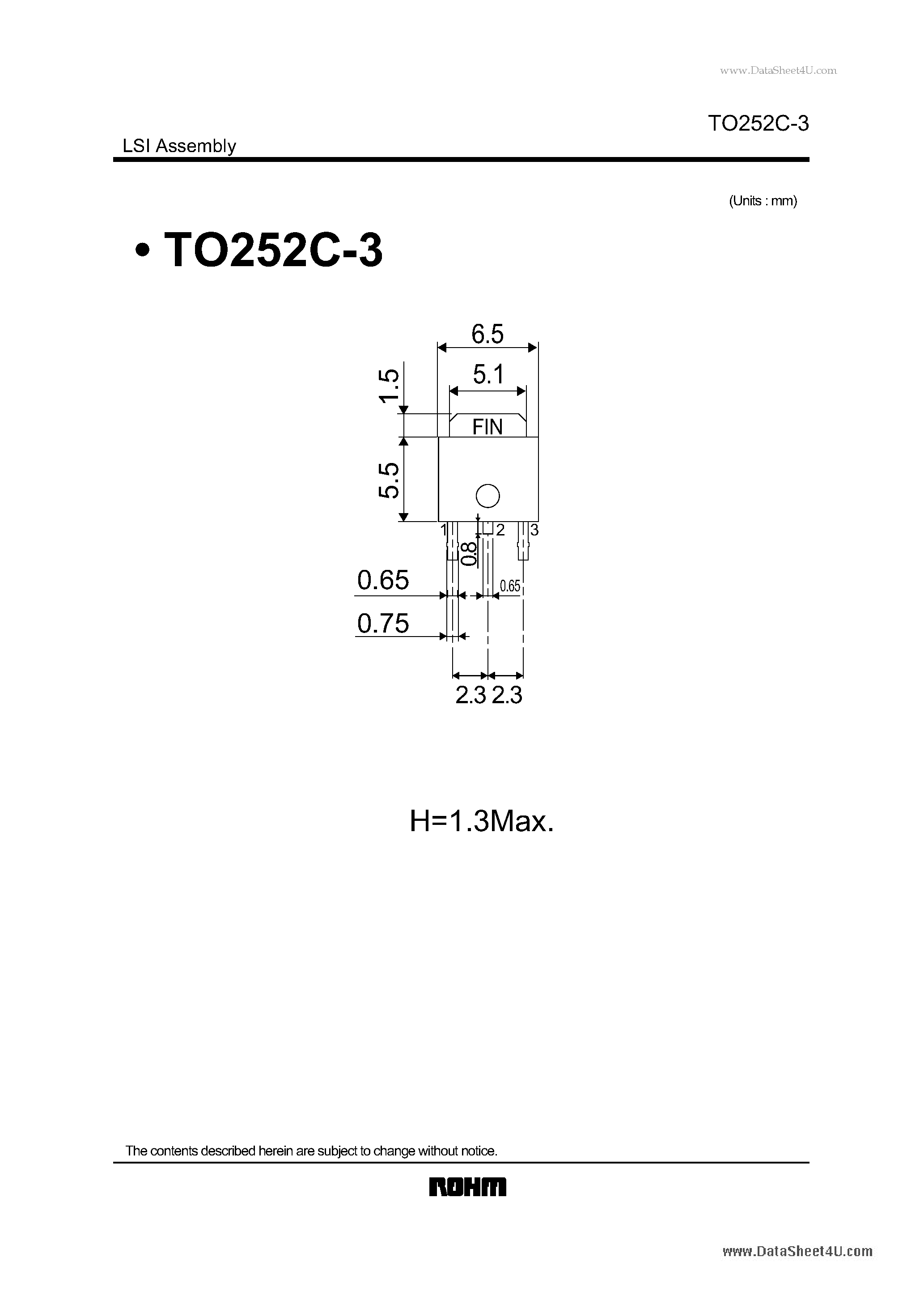 Datasheet TO252C-3 page 1 Datasheet TO252C-3 - LSI Assembly page 1