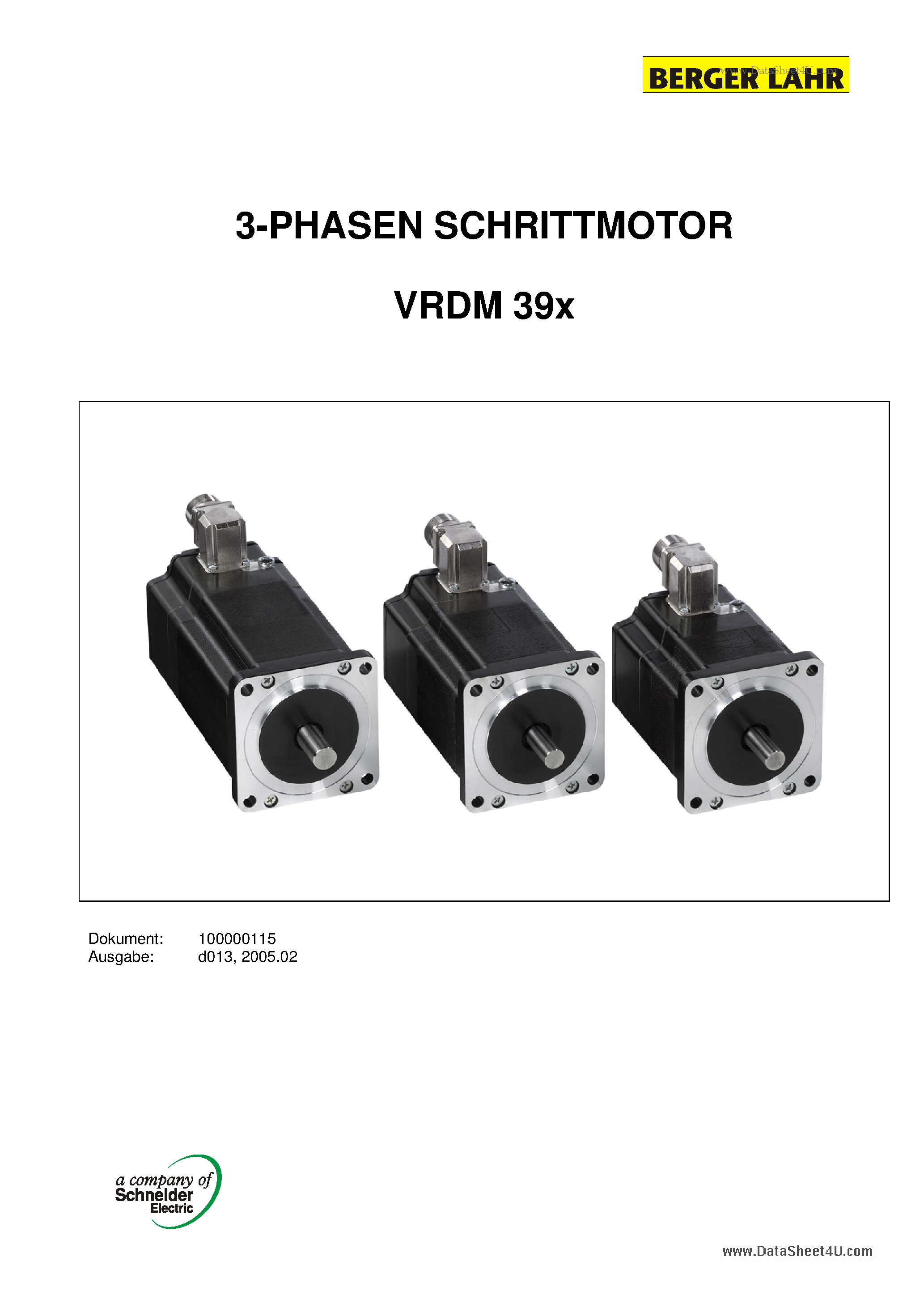 Даташит на микросхему VRDM3910 страница 1 Даташит VRDM3910 - 3-PHASEN SCHRITTMOTOR страница 1