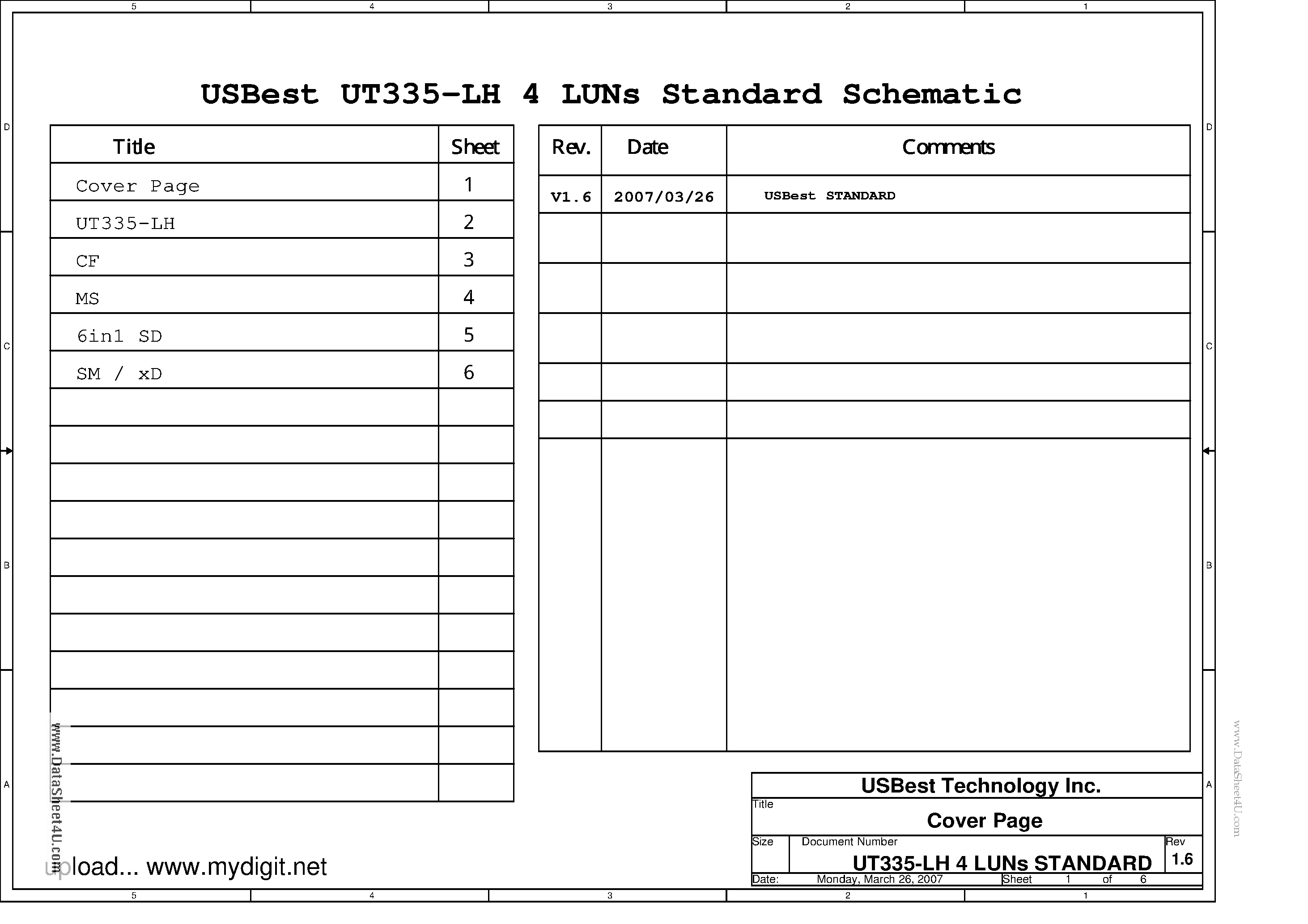 Даташит UT335-LH - 4 LUNs Standard Schematic страница 1