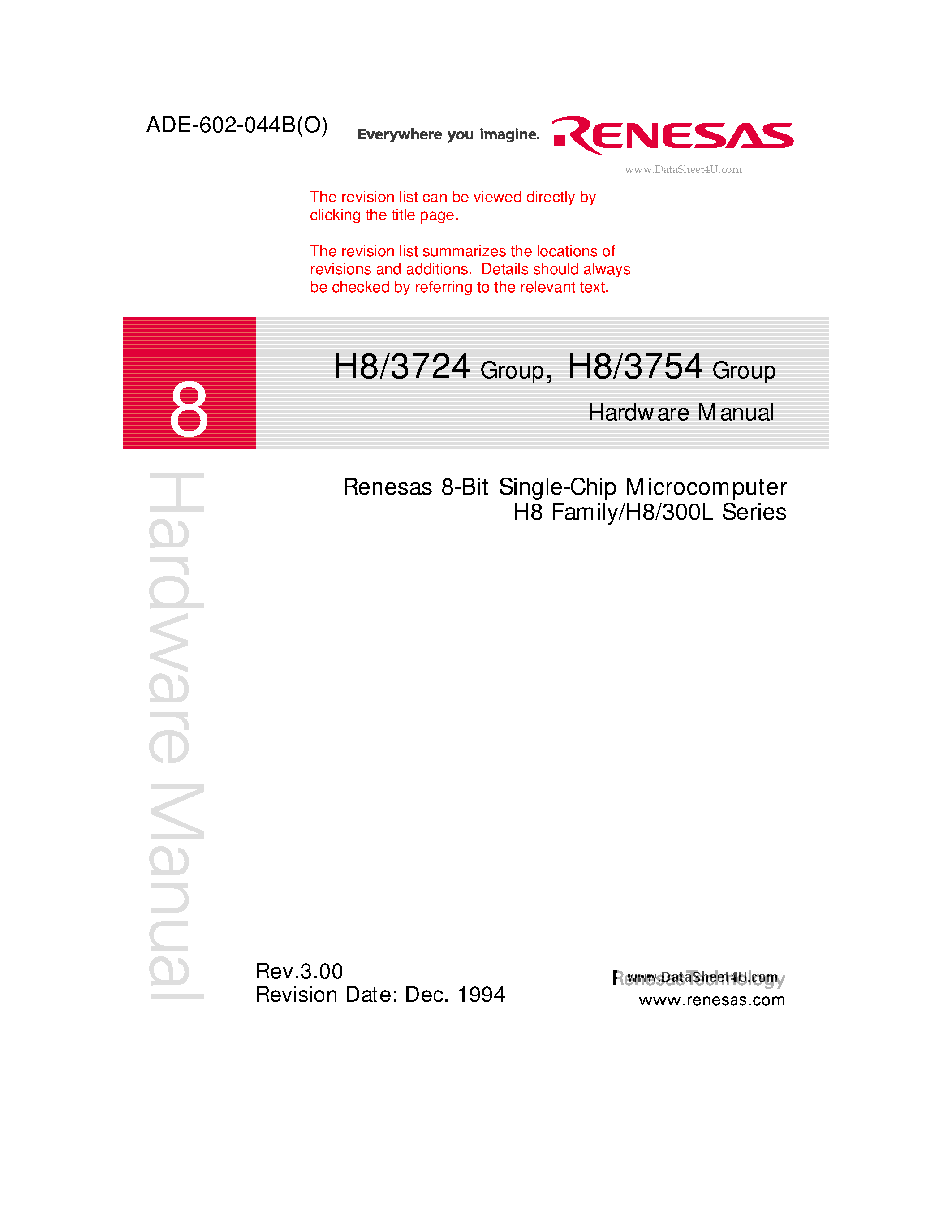 Datasheet H8/3724 - (H8/3724 / H8/3754) 8-Bit Single-Chip Microcomputer page 2