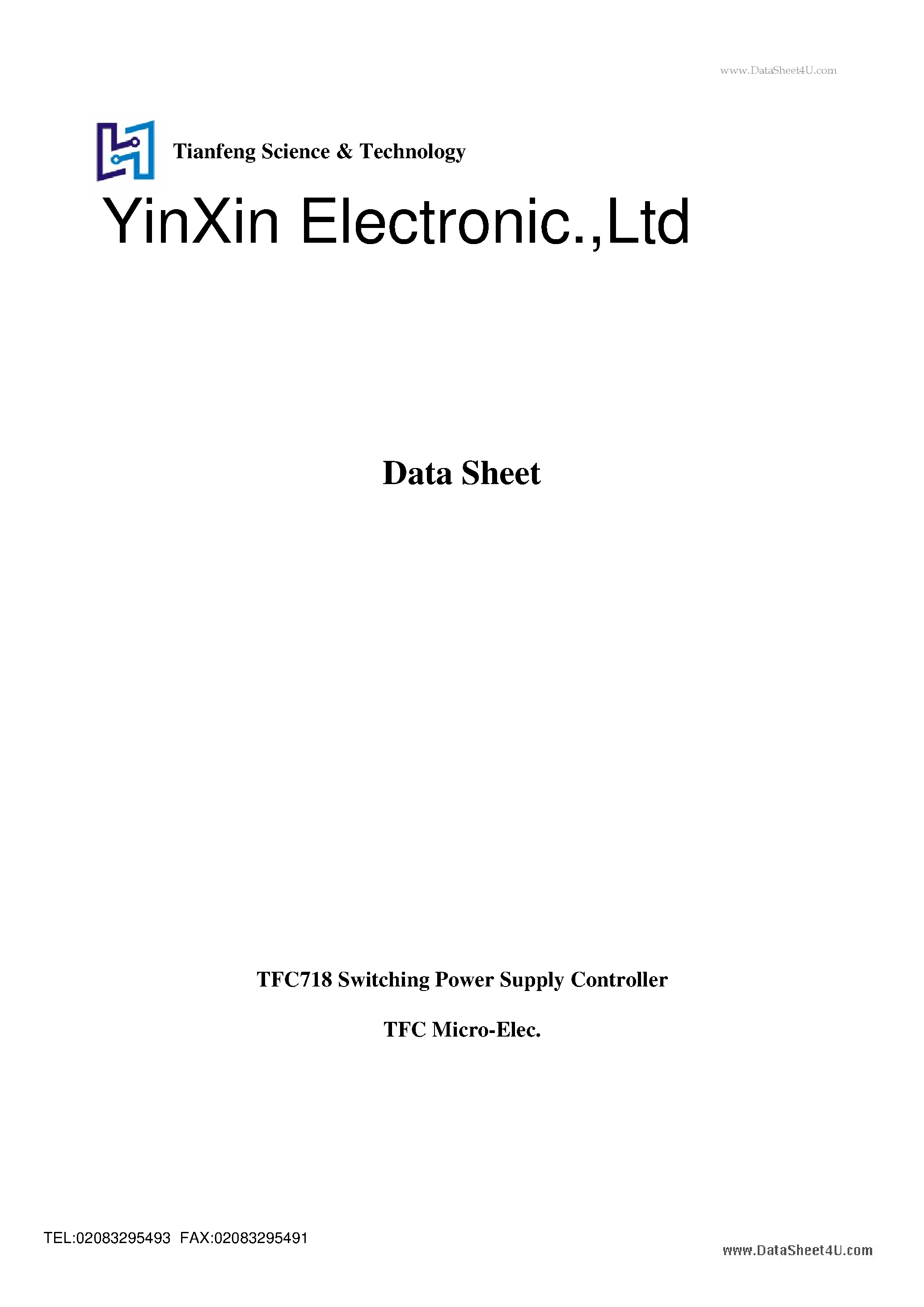 Datasheet TFC718 - Switching Power Supply Controller page 1