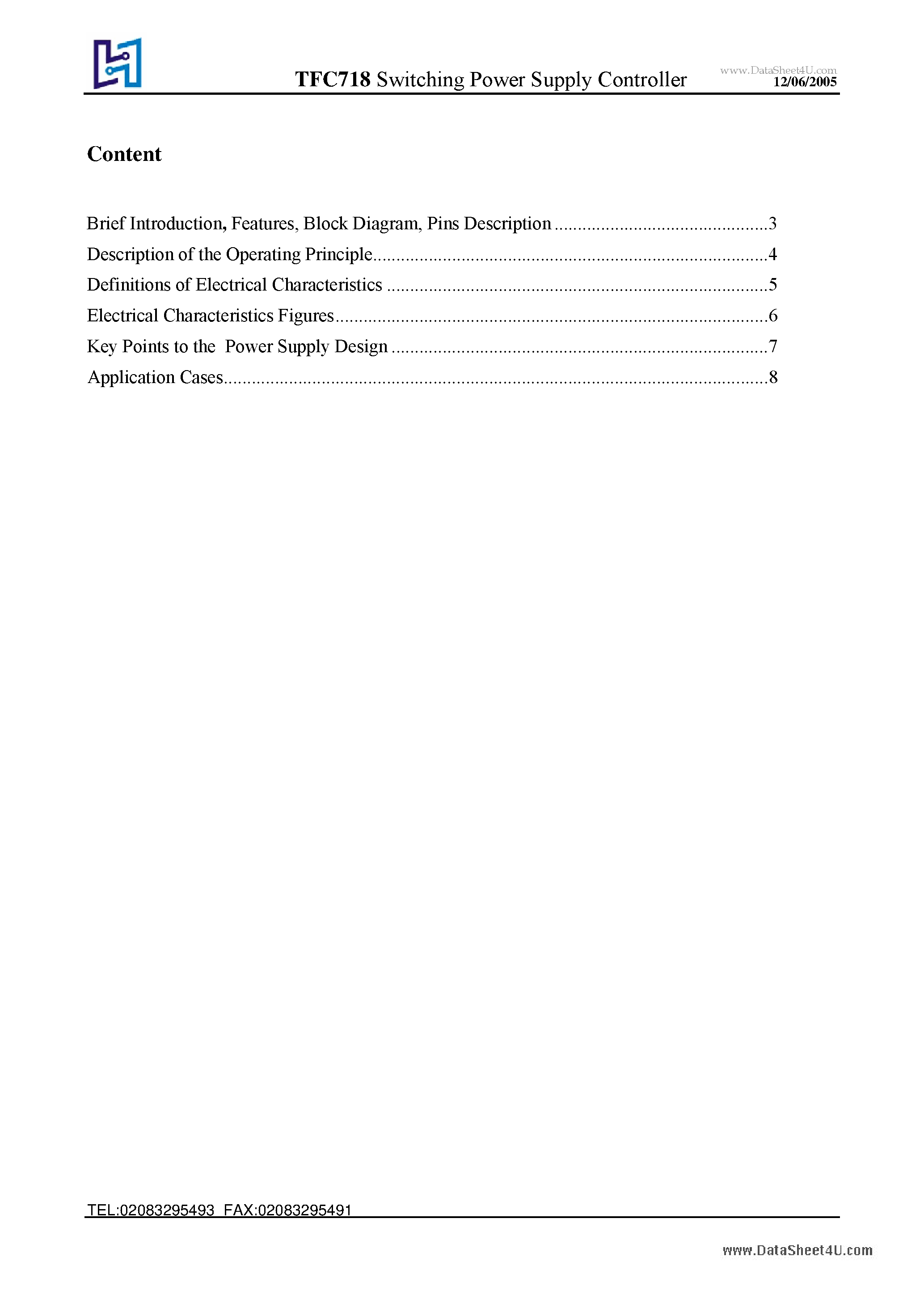 Datasheet TFC718 - Switching Power Supply Controller page 2