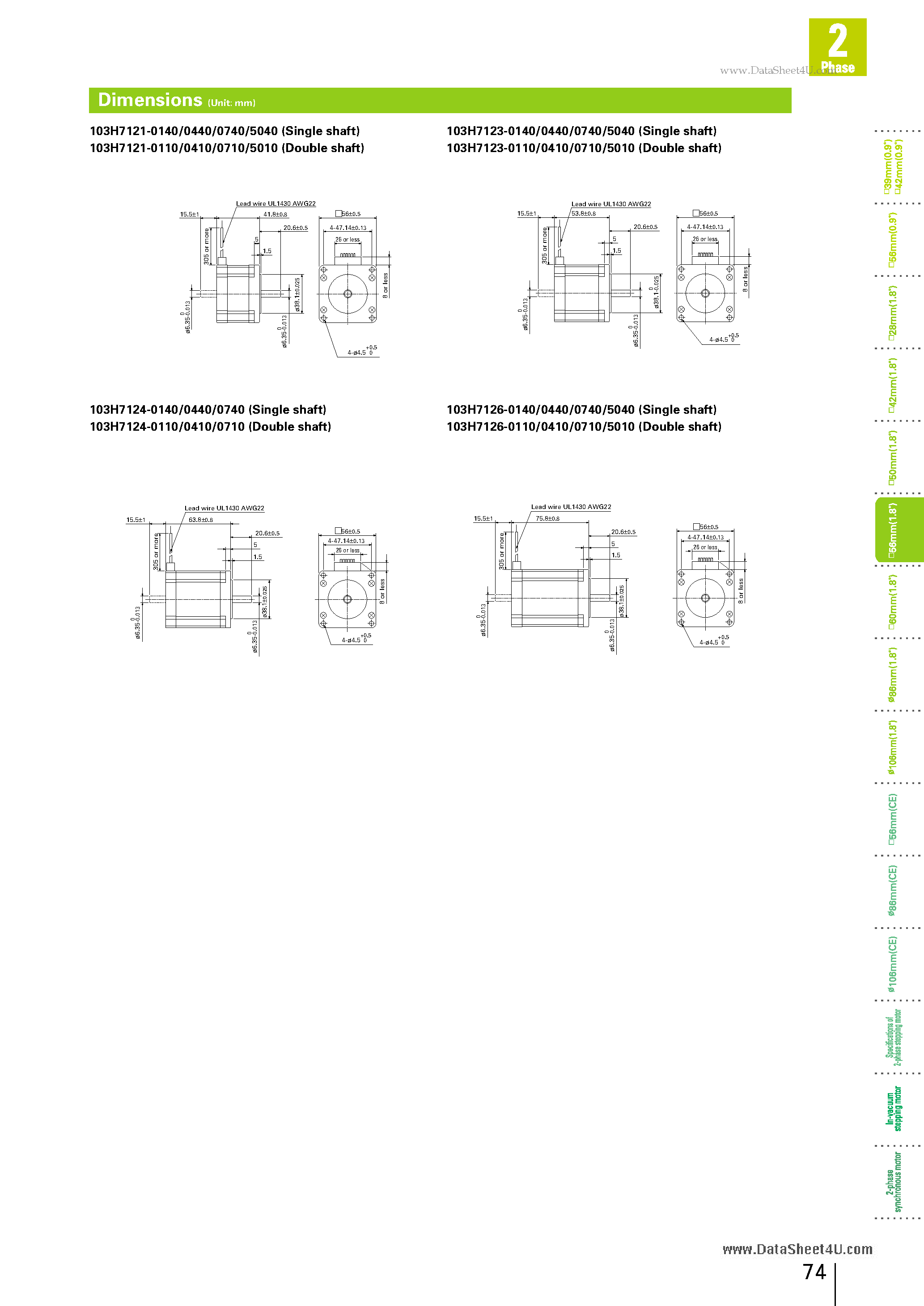 Даташит 103H7121-0140 - 2-phase Stepping Motor страница 2