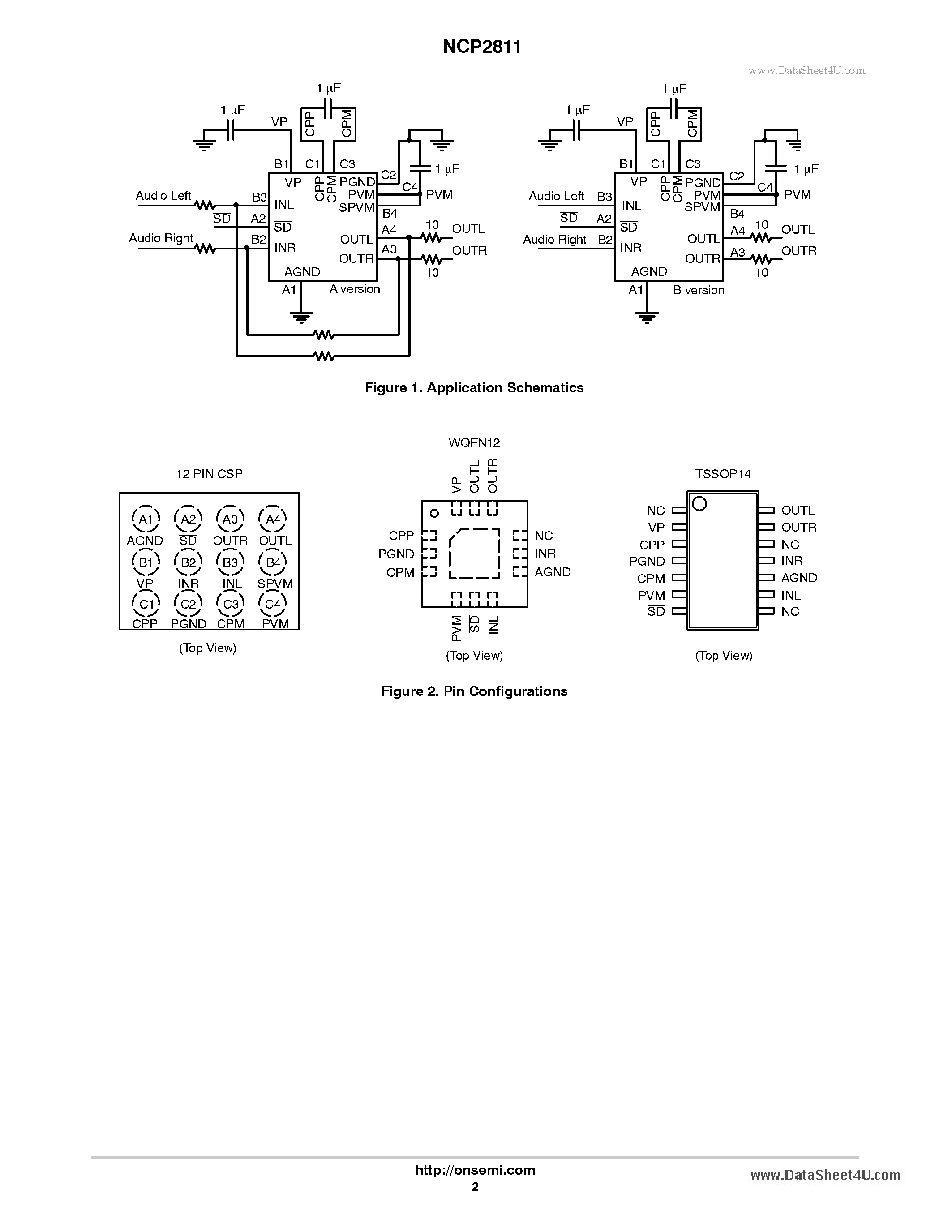 Datasheet NCP2811 - NOCAP Advanced Stereo Headphone Amplifier page 2