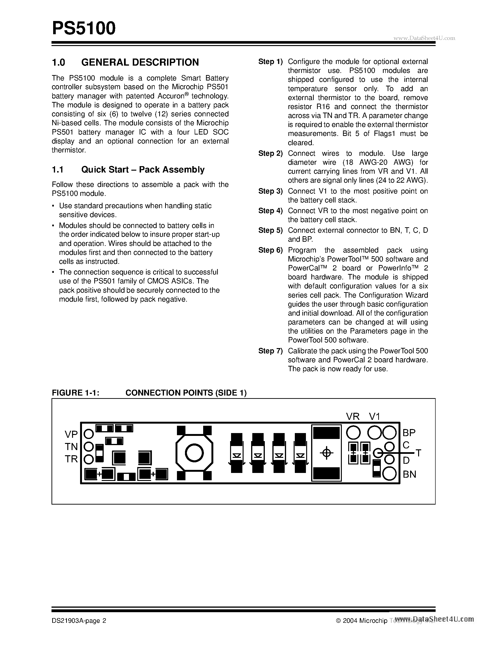 Datasheet PS5100 - Nickel Chemistry Battery Manager Module page 2
