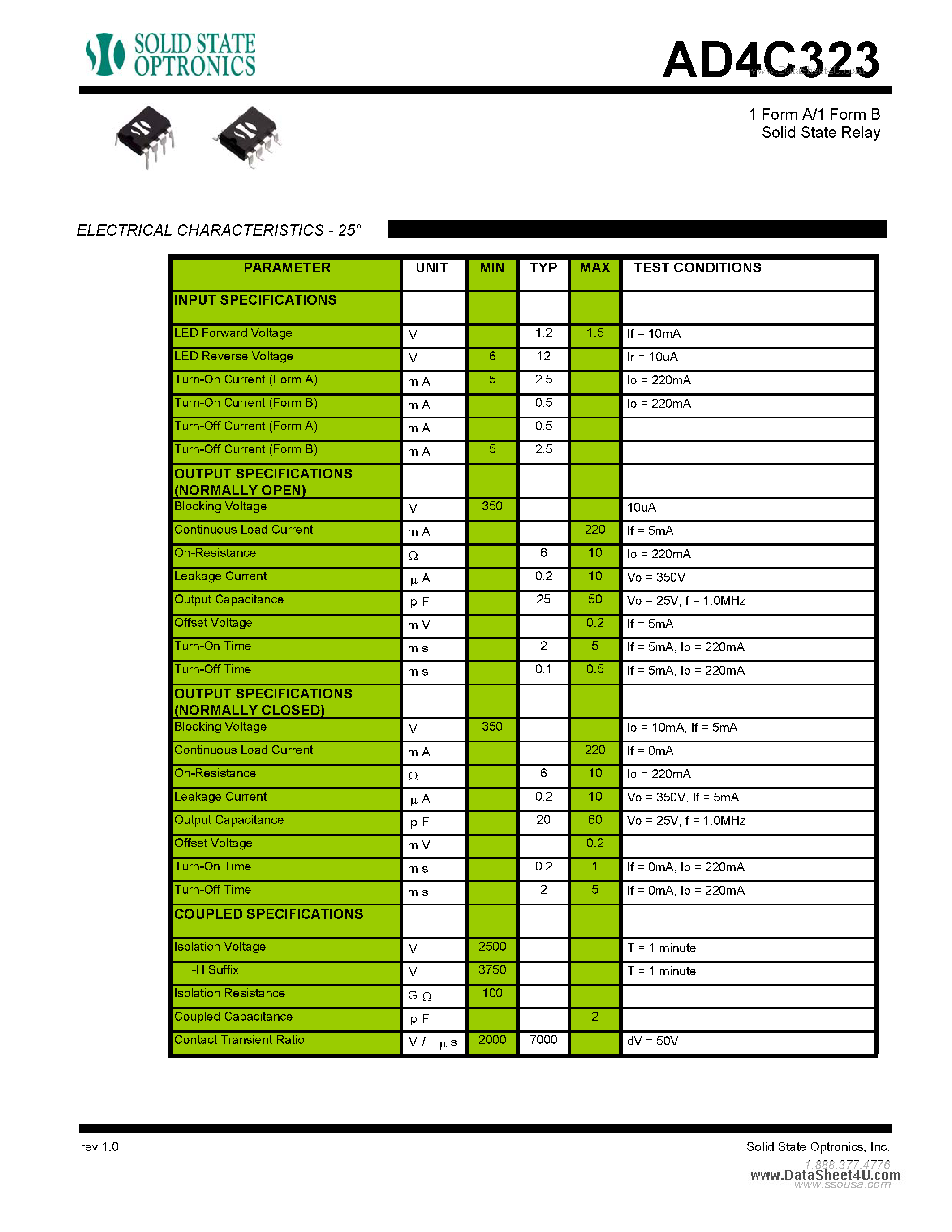 Datasheet AD4C323 - Solid State Relay page 2