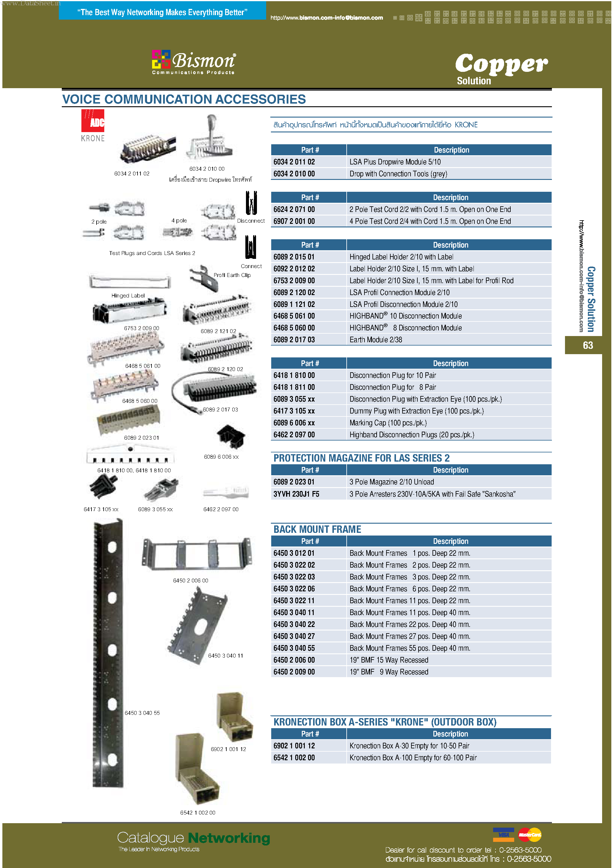 Datasheet 6417-2-055-01 - VOICE COMMUNICATION ACCESSORIES page 1