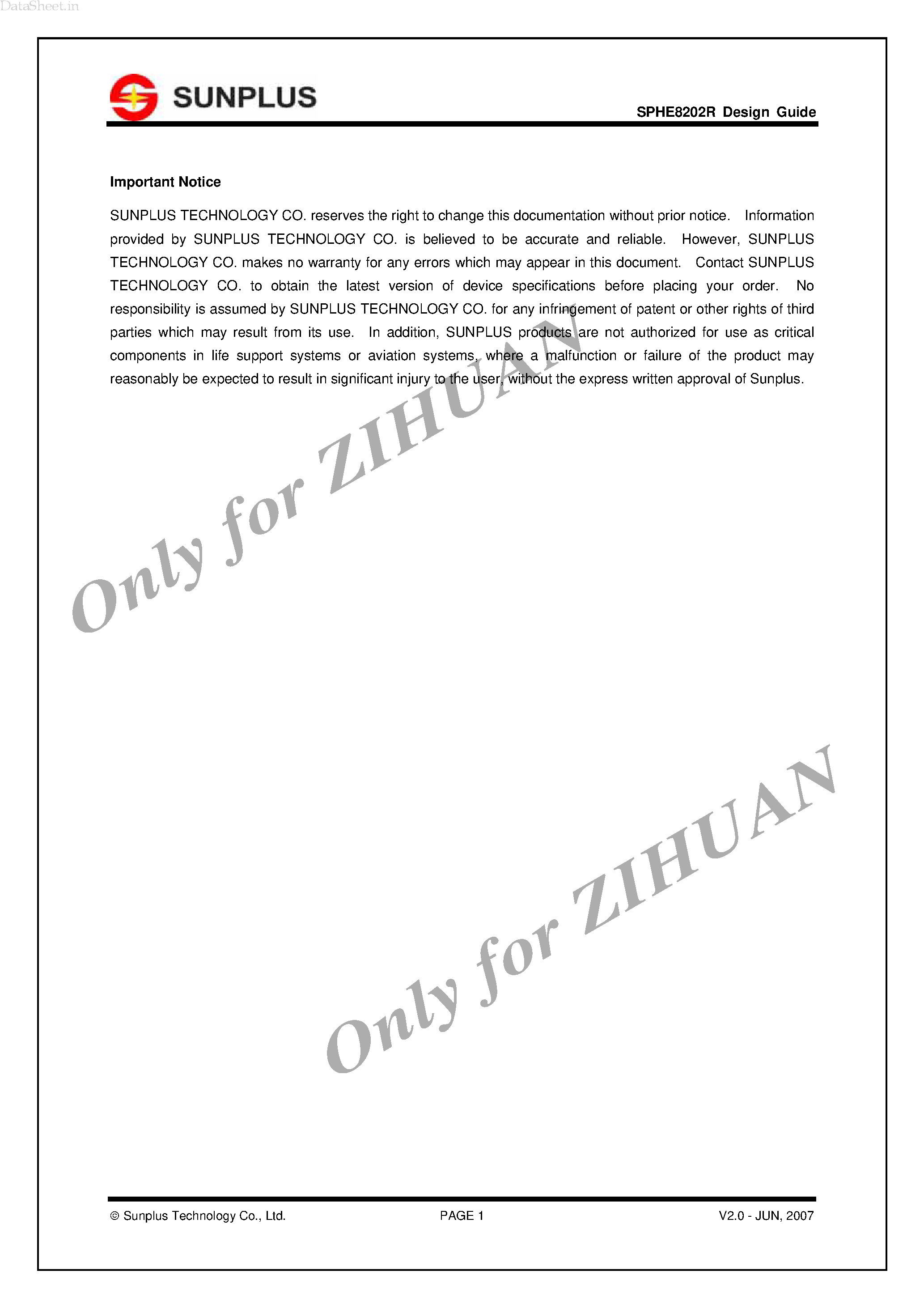 Даташит на микросхему SPHE8202R страница 2 Даташит SPHE8202R - страница 2