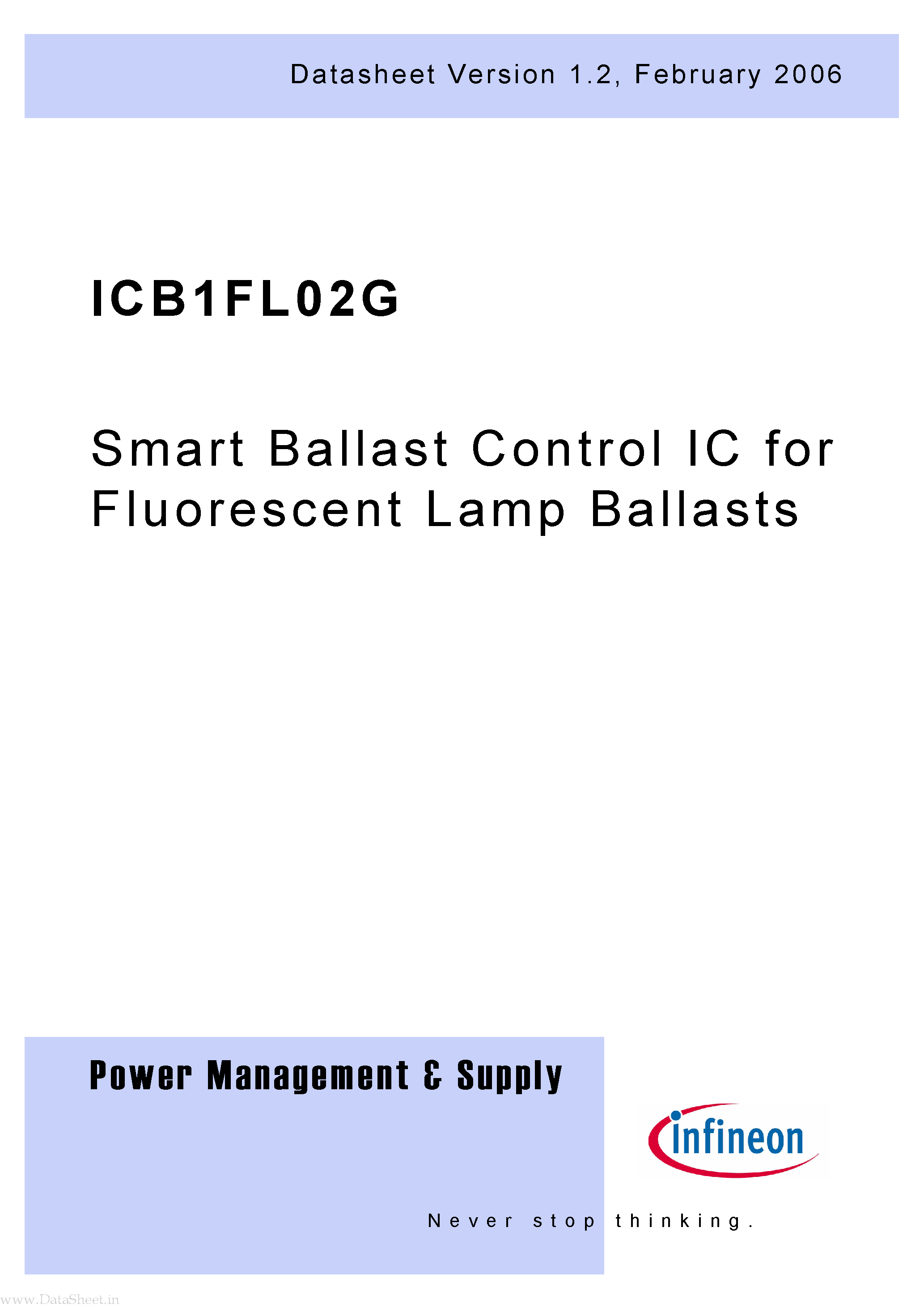 Даташит на микросхему ICB1FL02G страница 1 Даташит ICB1FL02G - Smart Ballast Control IC страница 1