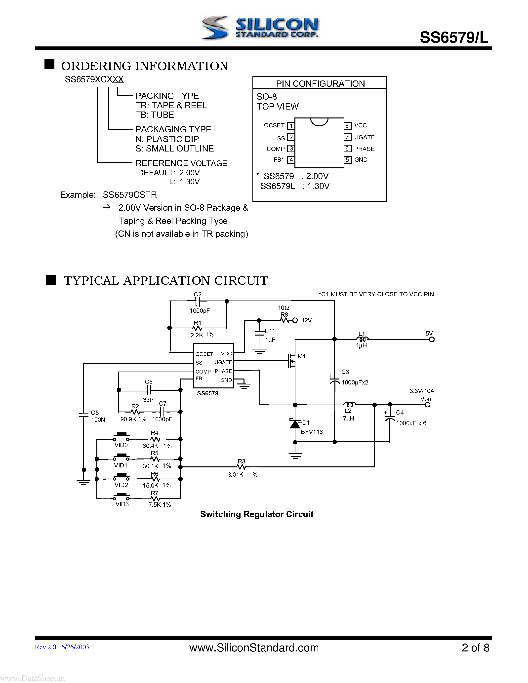 Datasheet SS6579 - Step-Down DC/DC Controller page 2