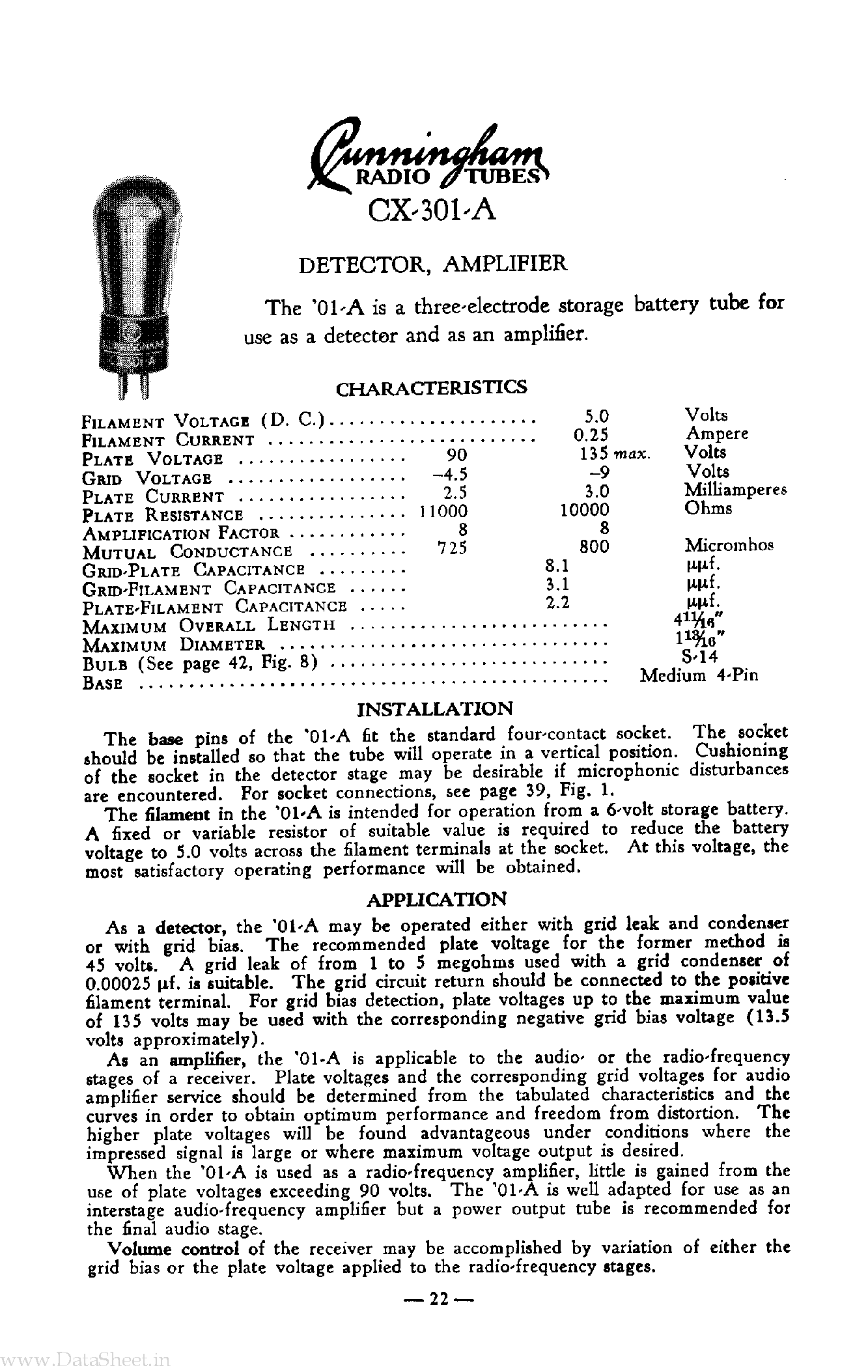 Datasheet CX-301-A - Detector page 1