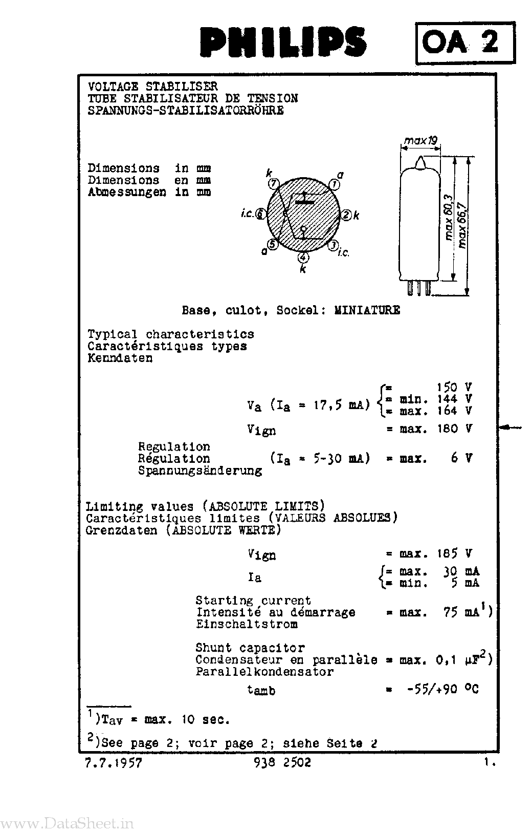 Datasheet 0A2 - Voltage Stabiliser page 2