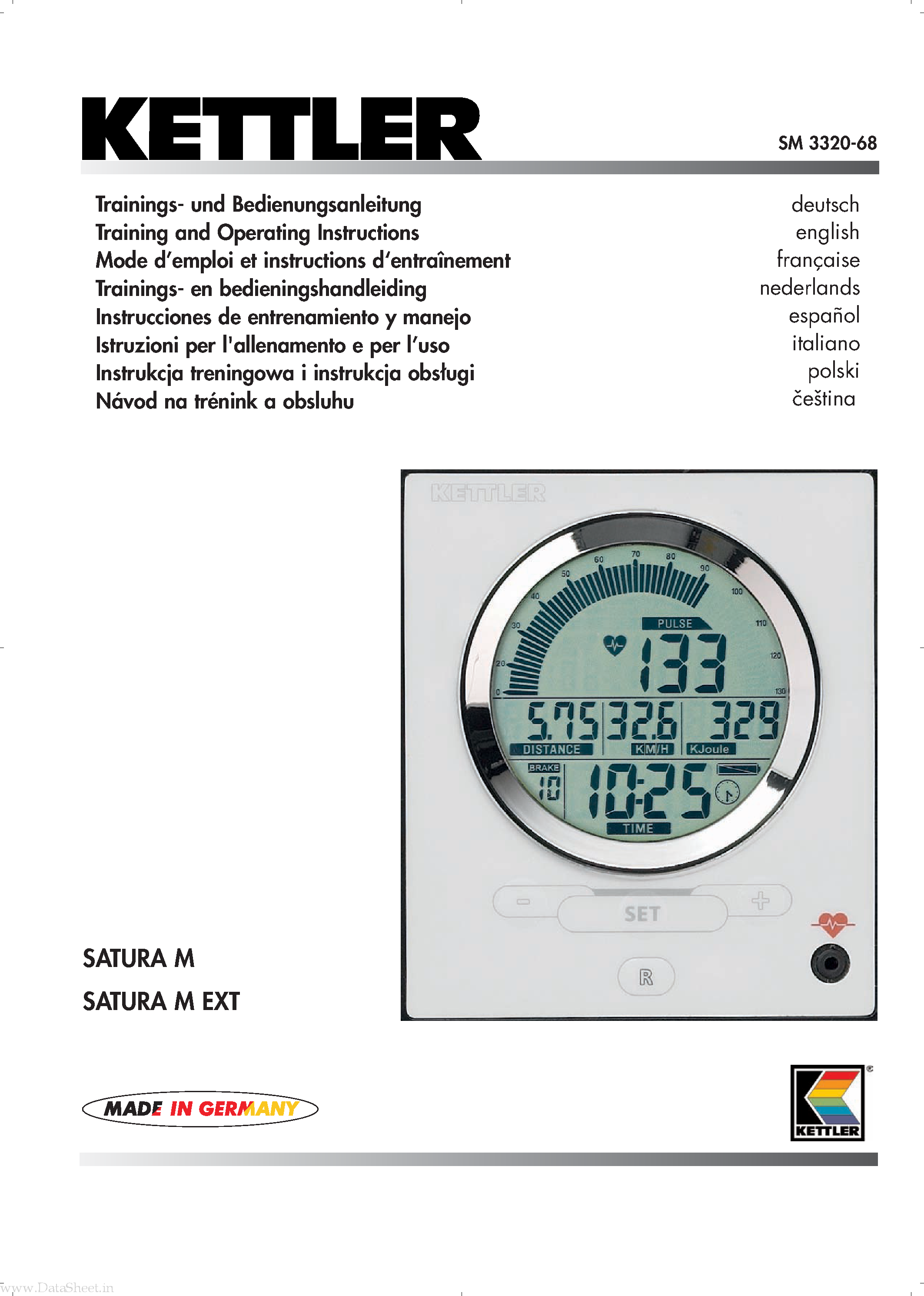 Datasheet SM3320-68 page 1 Datasheet SM3320-68 - Training and Operating Instructions page 1
