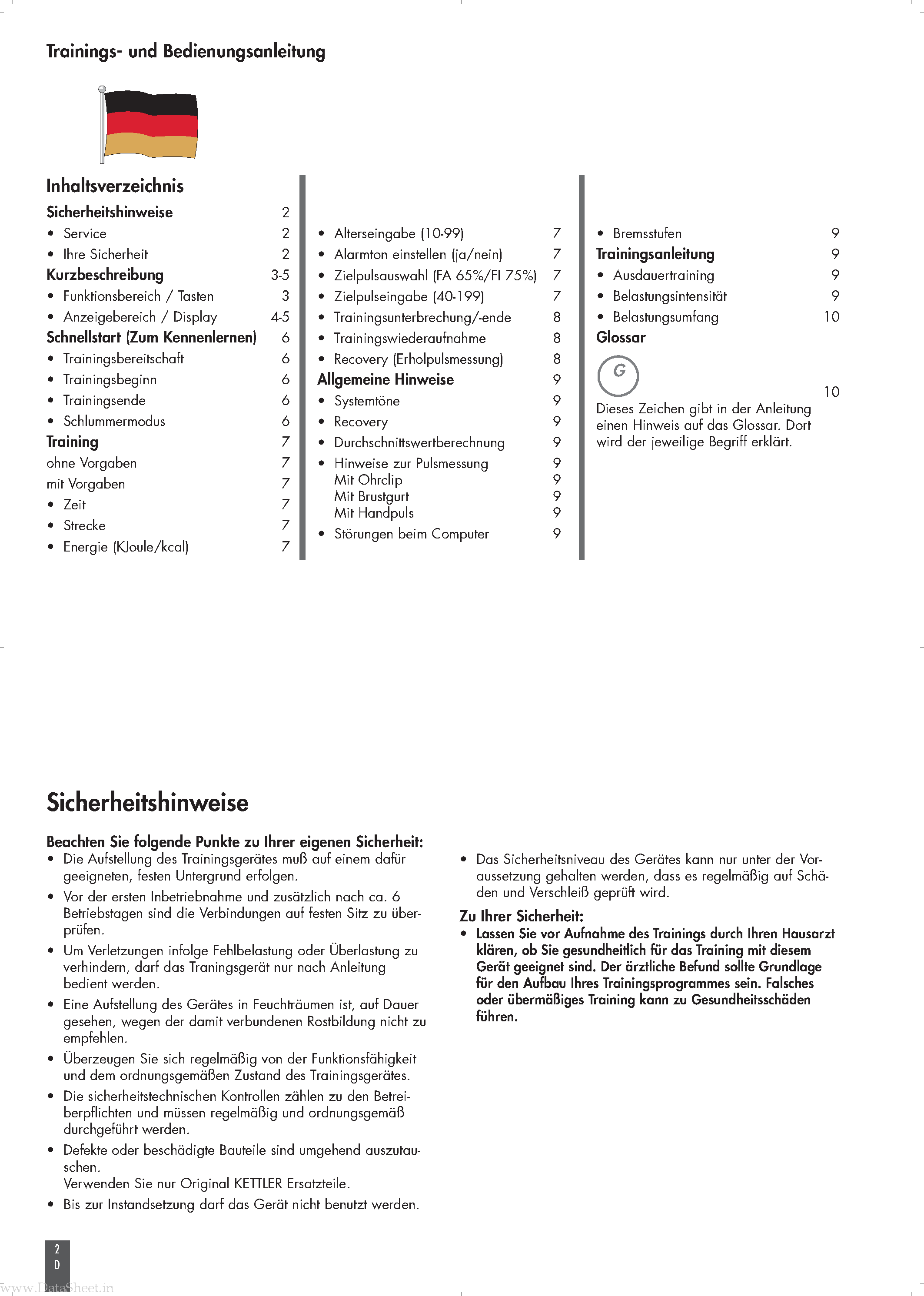 Datasheet SM3320-68 page 2 Datasheet SM3320-68 - Training and Operating Instructions page 2