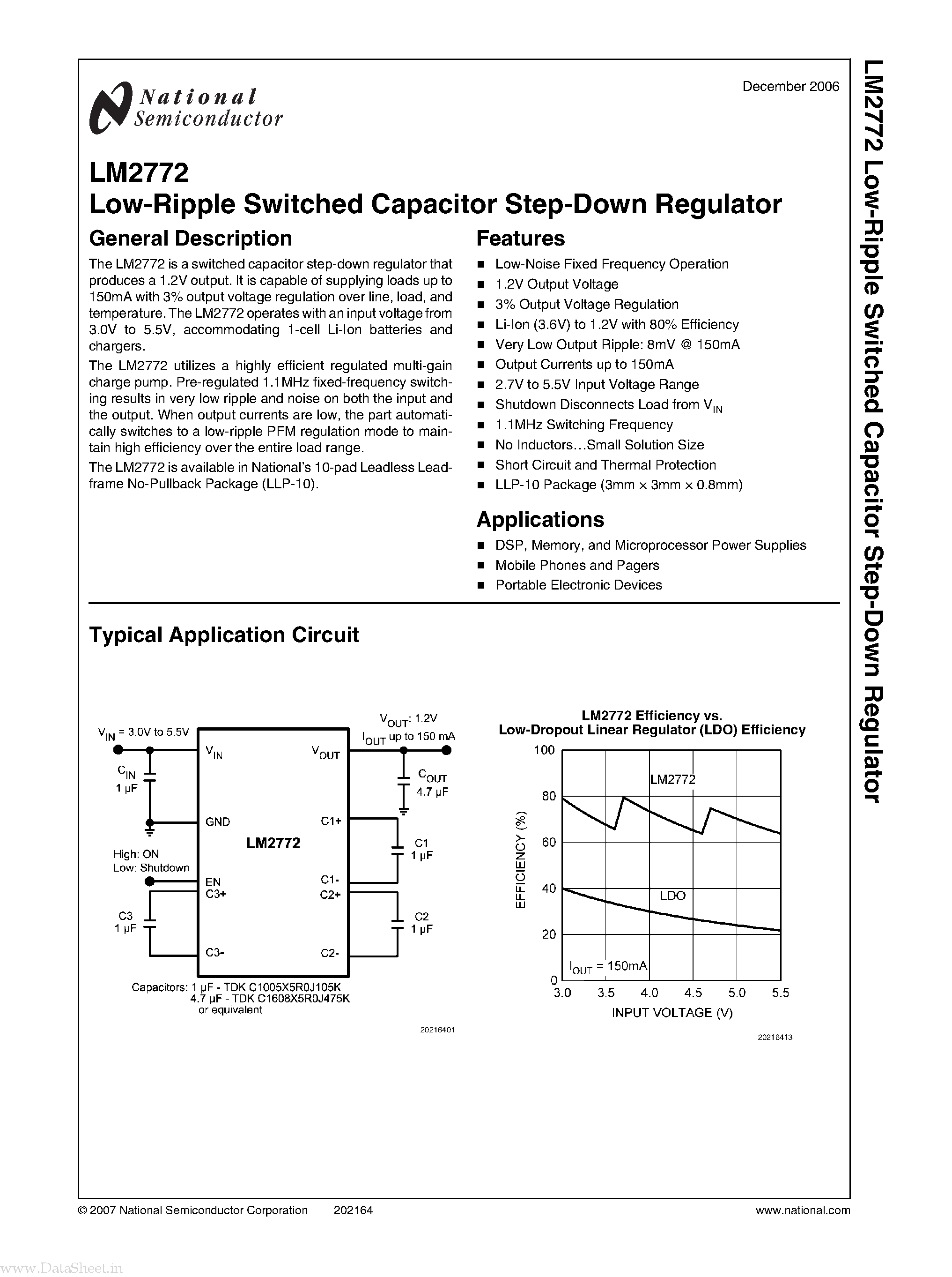 Datasheet LM2772 - Low-Ripple Switched Capacitor Step-Down Regulator page 1