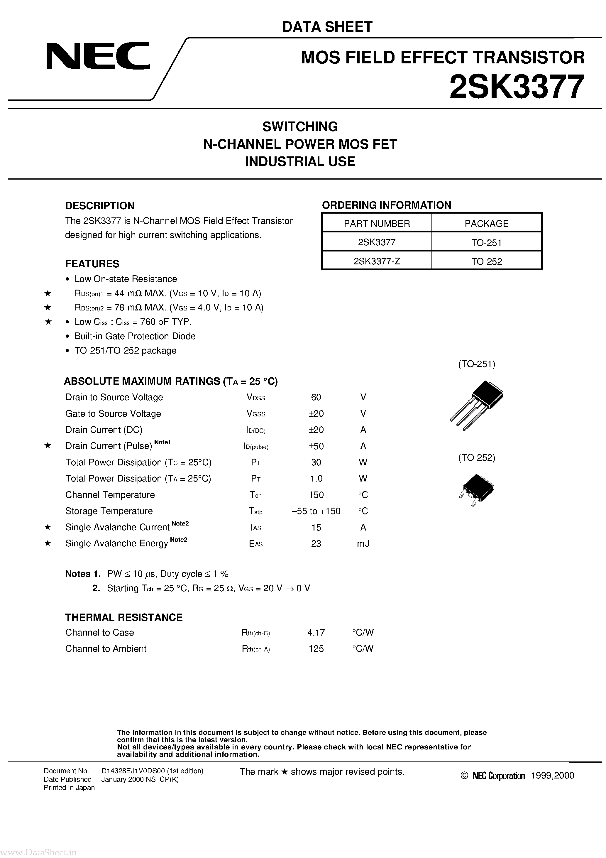 Даташит на микросхему K3377 страница 1 Даташит K3377 - Search -----> 2SK3377 страница 1