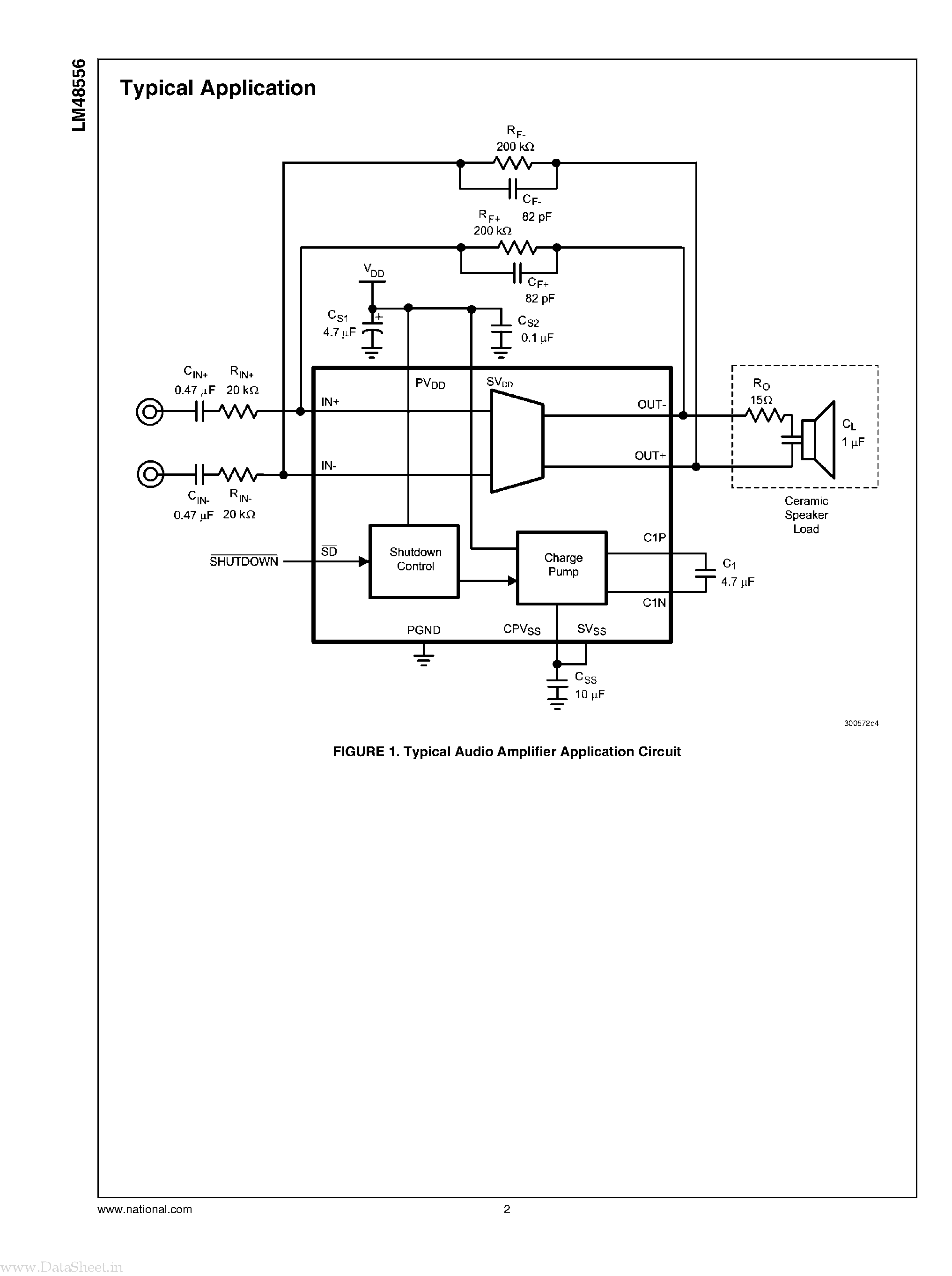 Datasheet LM48556 - Ceramic Speaker Driver page 2