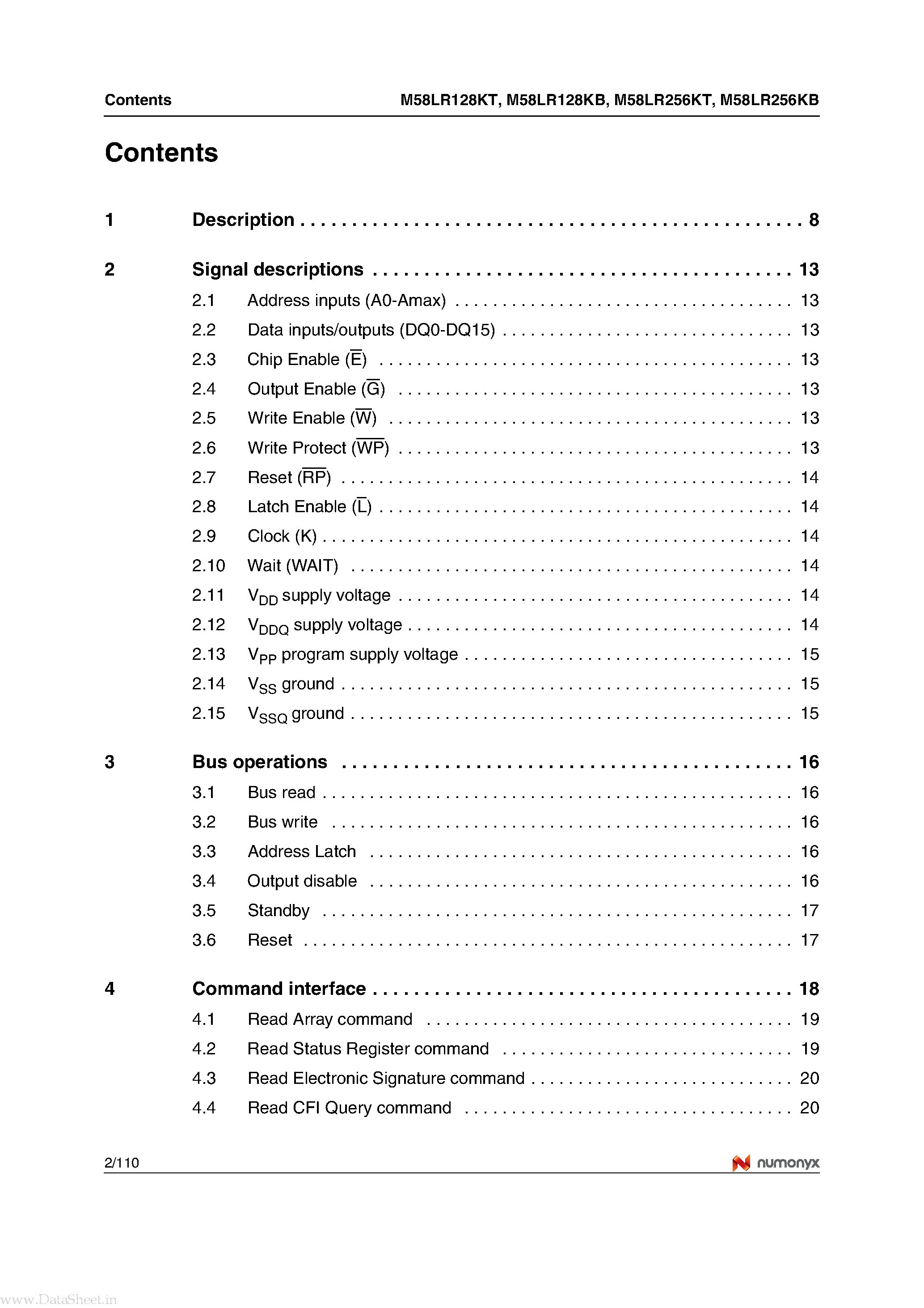 Даташит M58LR128KB - (M58LRxxxKx) 128 or 256 Mbit 1.8 V supply Flash memories страница 2