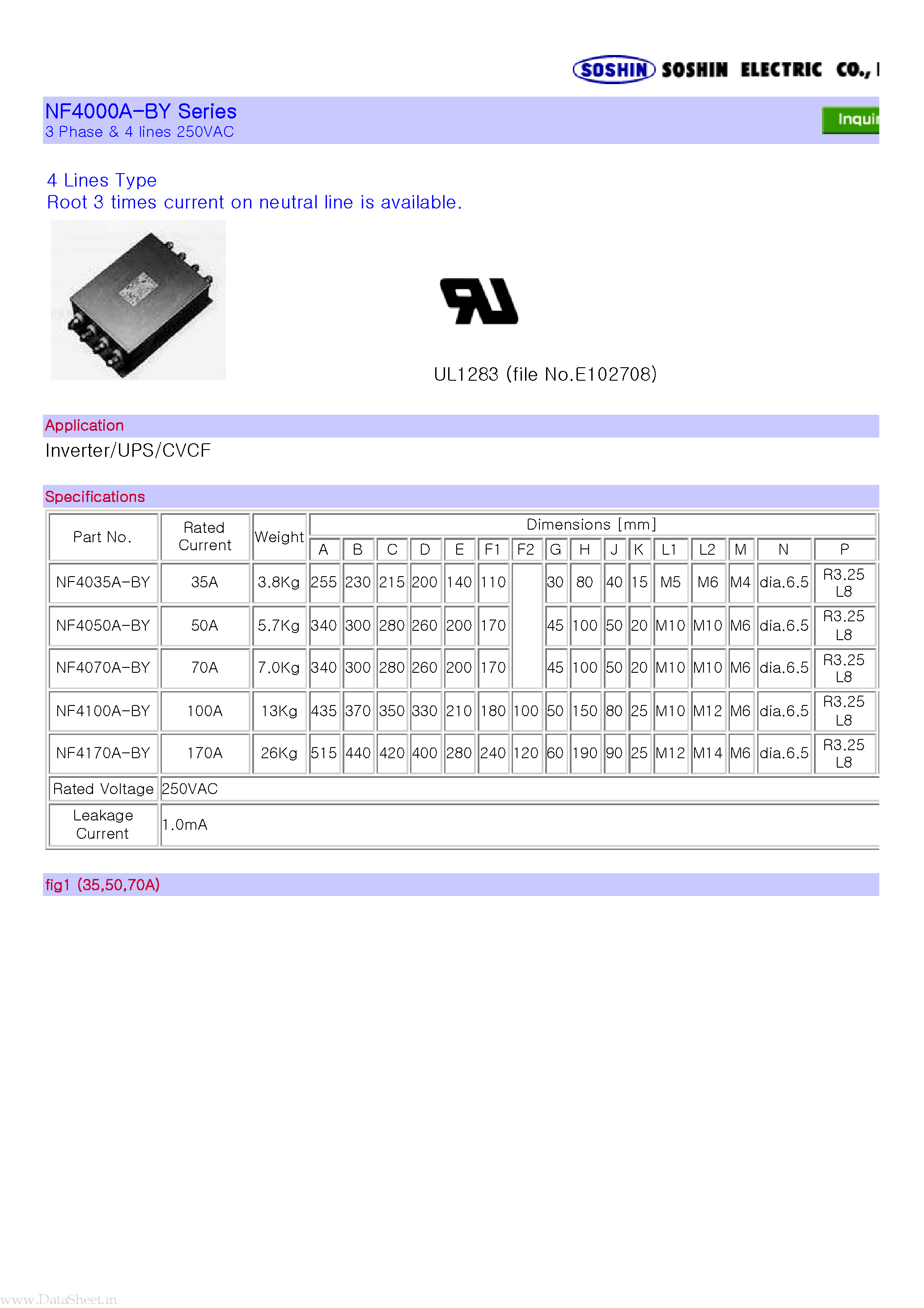 Datasheet NF4000A-BY - 4 Lines Type Root 3 times current page 1
