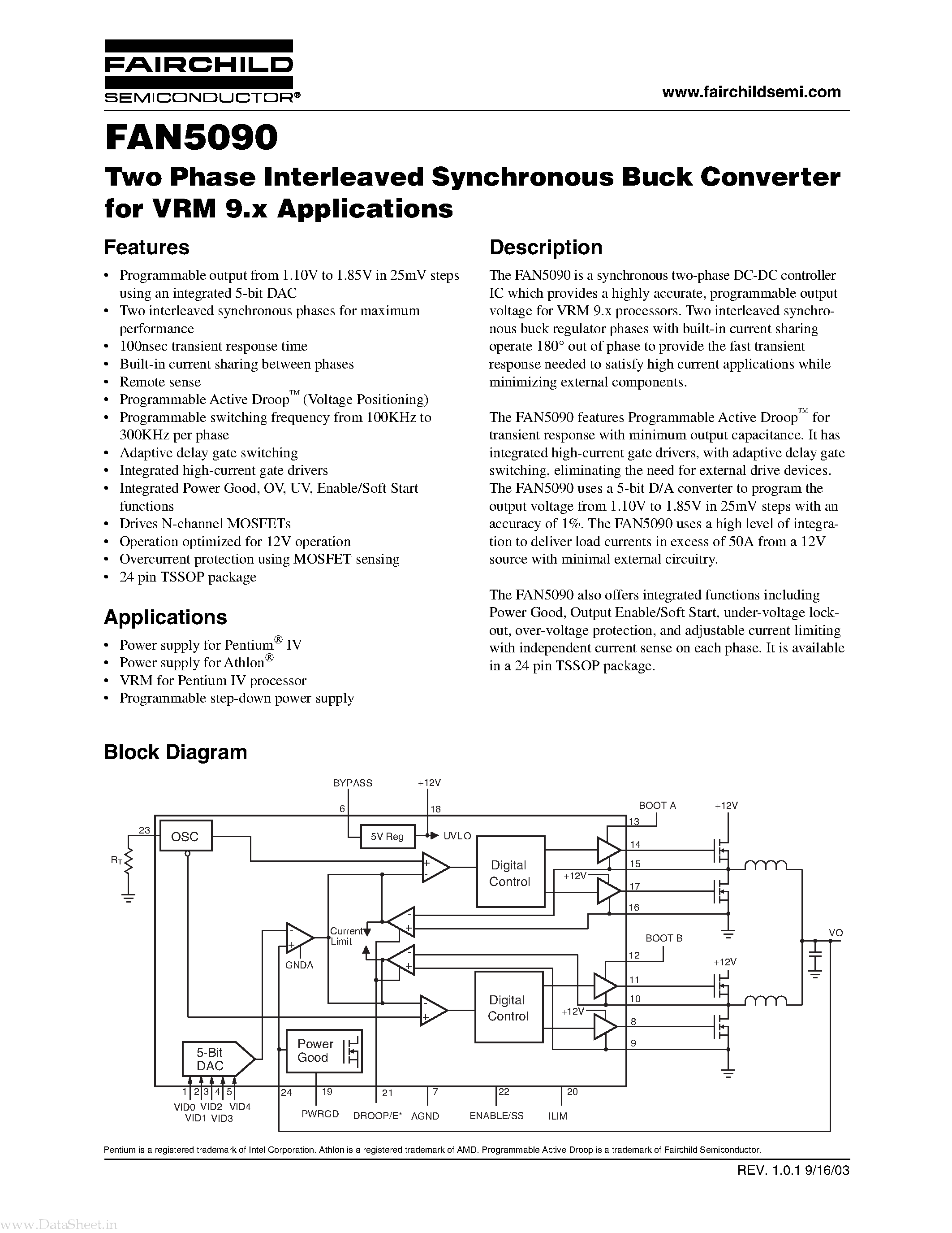 Datasheet 5090MTC page 1 Datasheet 5090MTC - Search -----> FAN5090MTC page 1