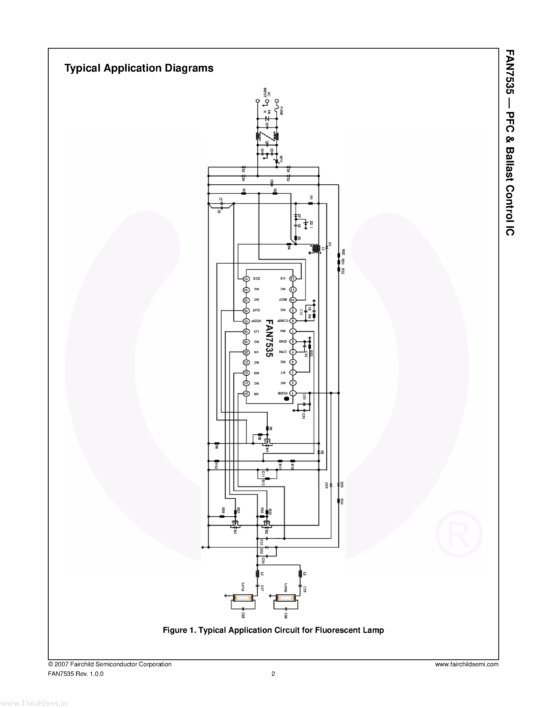 Даташит FAN7535 - PFC & Ballast Control IC страница 2