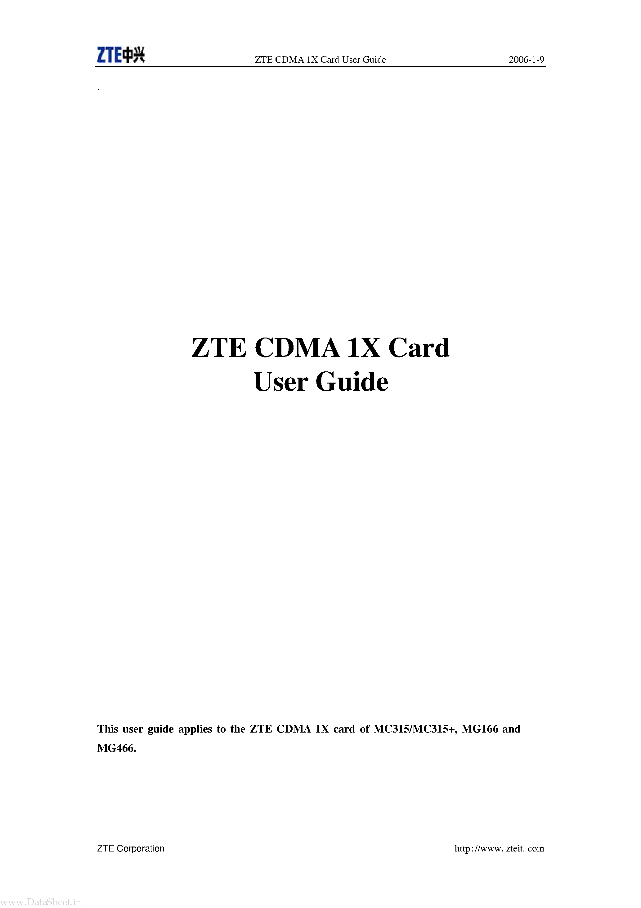 Даташит MC315 - Wireless Network Card страница 1