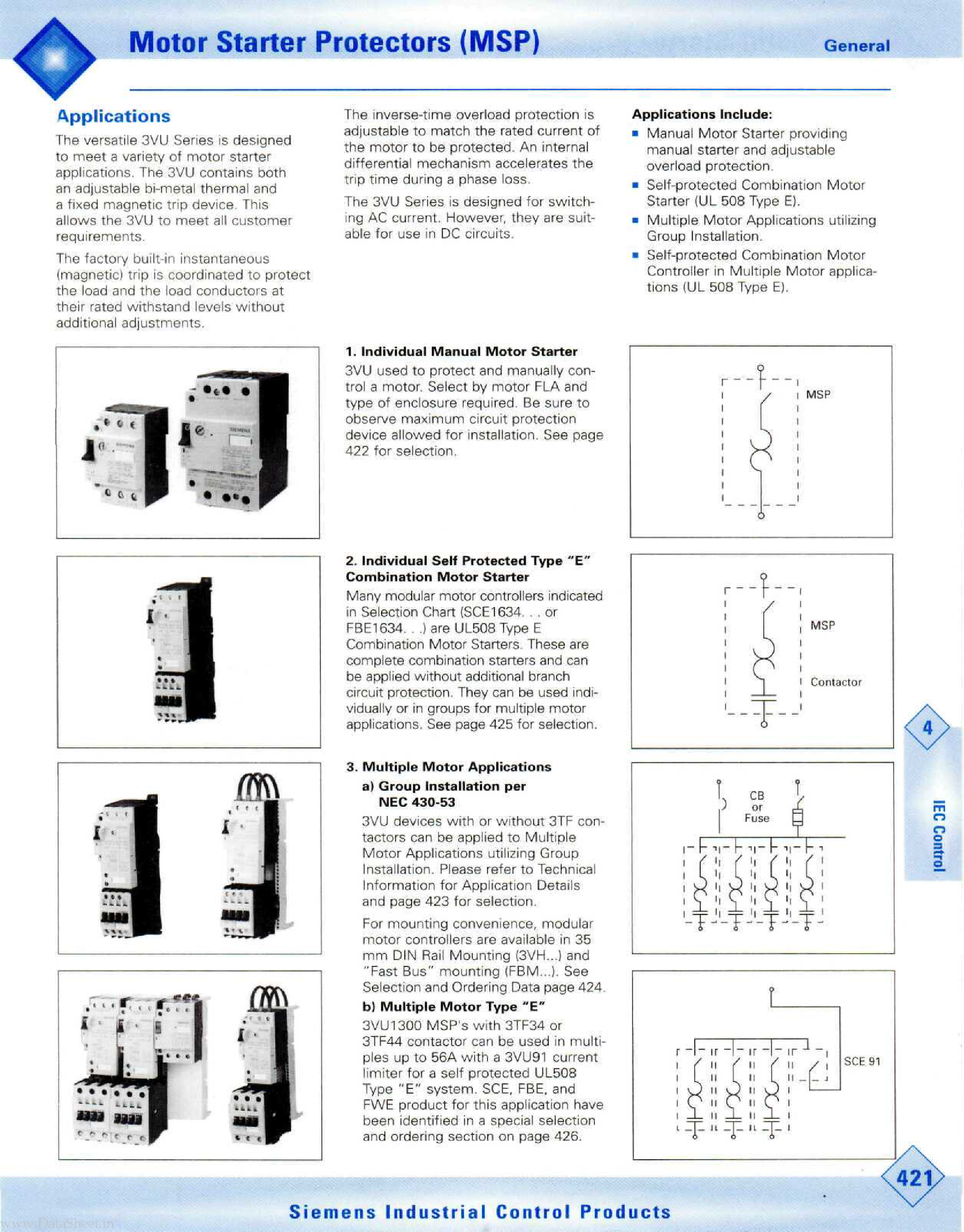 Datasheet 3VU1300 page 2 Datasheet 3VU1300 - Motor Starter Protectors page 2