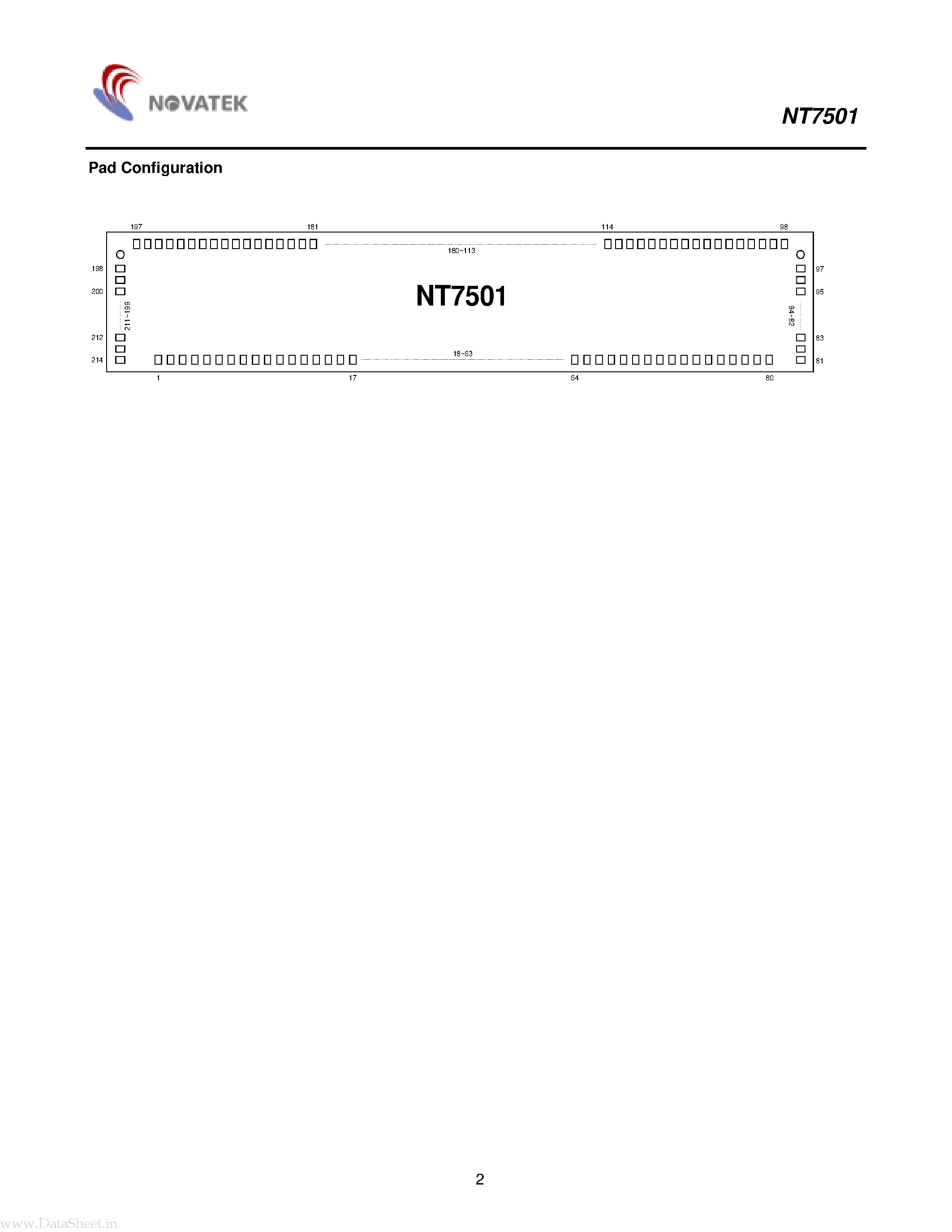 Datasheet NT7501 - 33 X 100 RAM-Map LCD Controller/Driver page 2