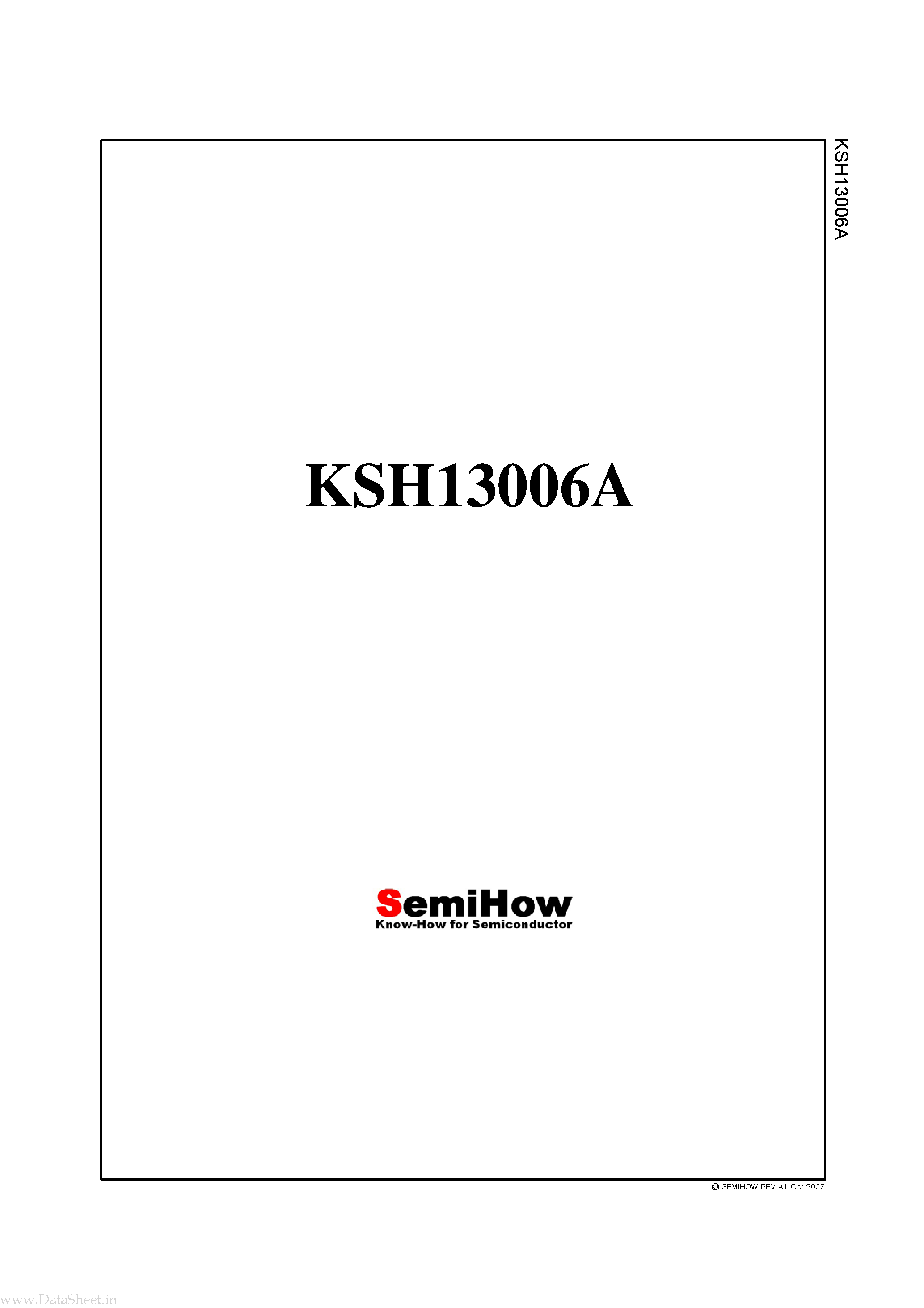 Datasheet KSH13006A page 1 Datasheet KSH13006A - Switch Mode series NPN silicon Power Transistor page 1