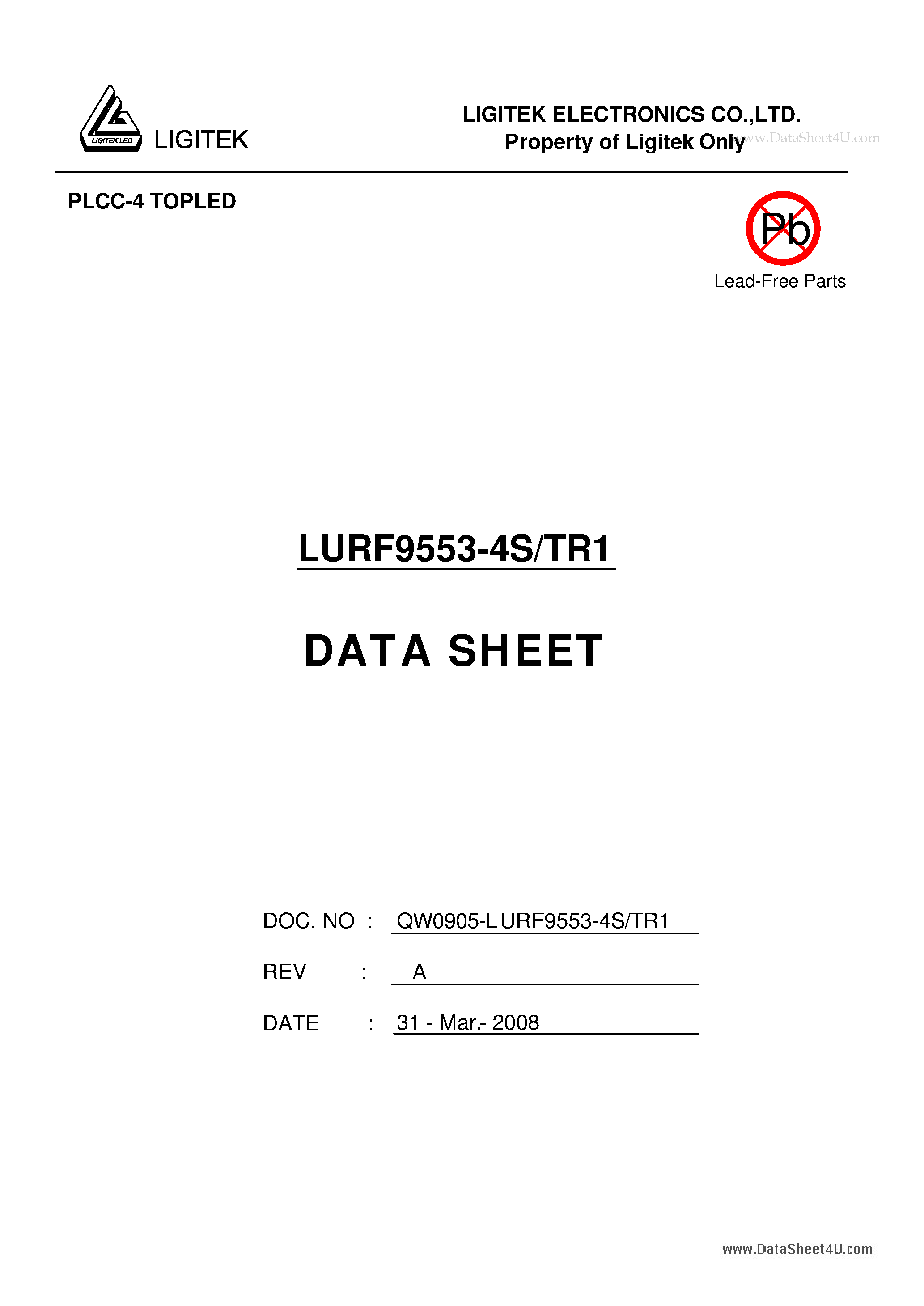 Datasheet LURF9553-4S-TR1 - PLCC-4 TOPLED page 1