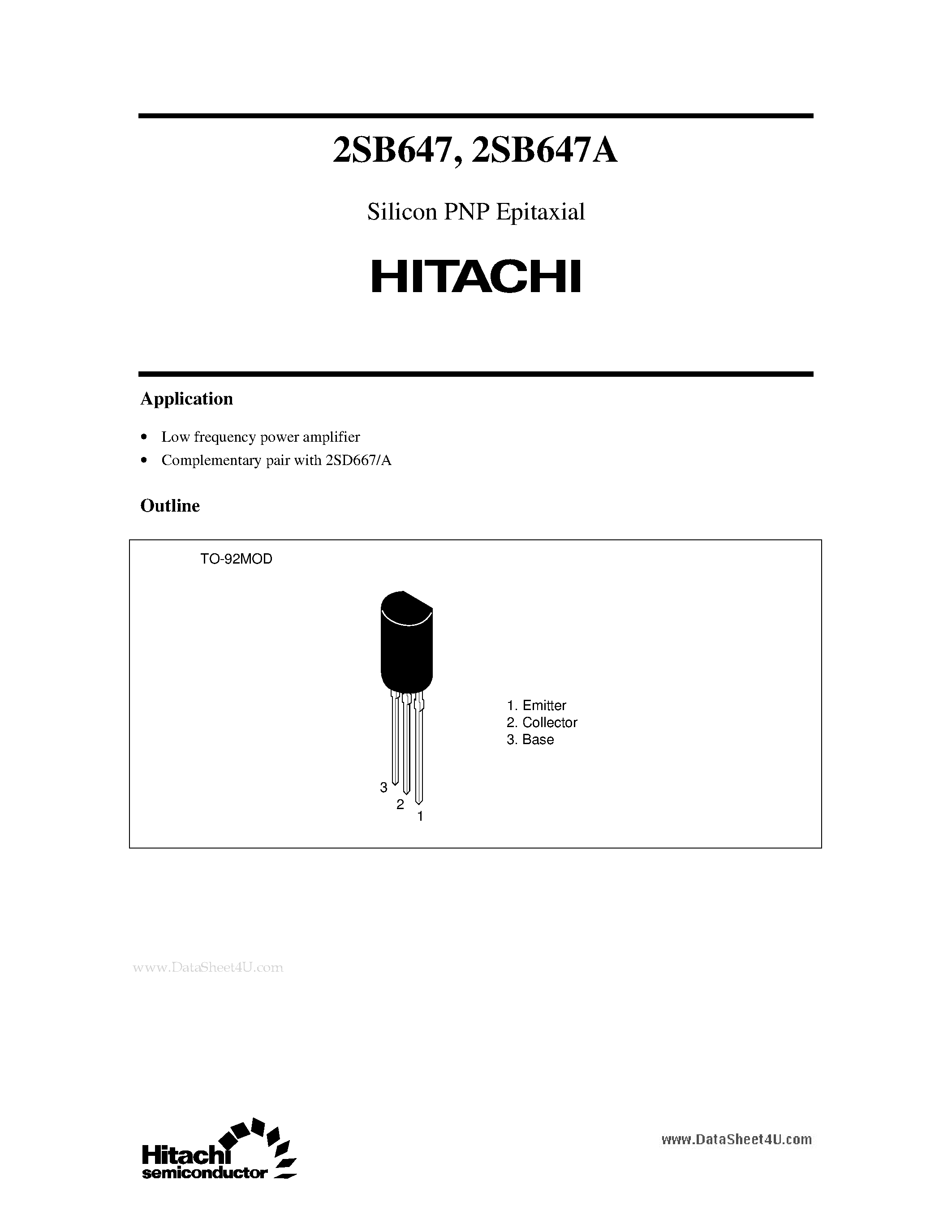 Даташит на микросхему B647 страница 1 Даташит B647 - Search -----> 2SB647 страница 1