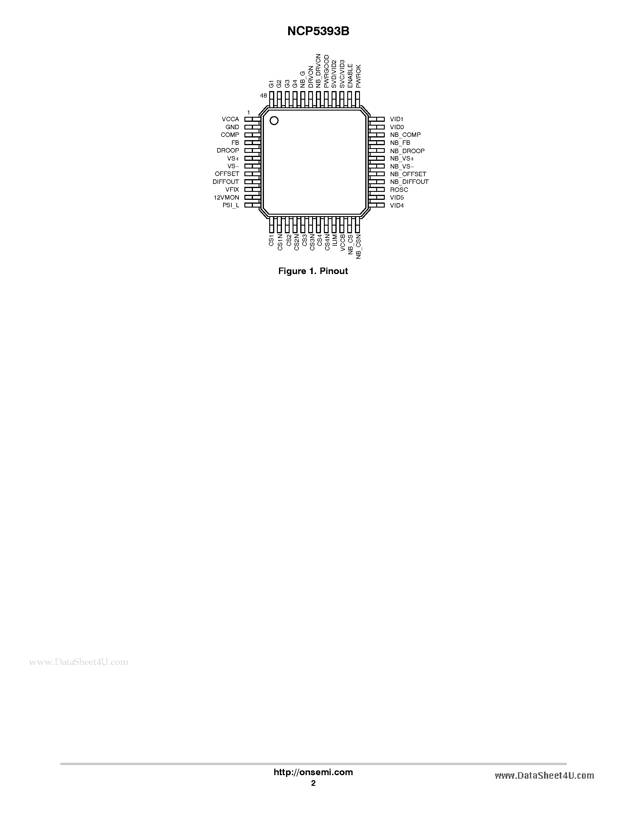 Datasheet NCP5393B - 2/3/4-Phase Controller page 2