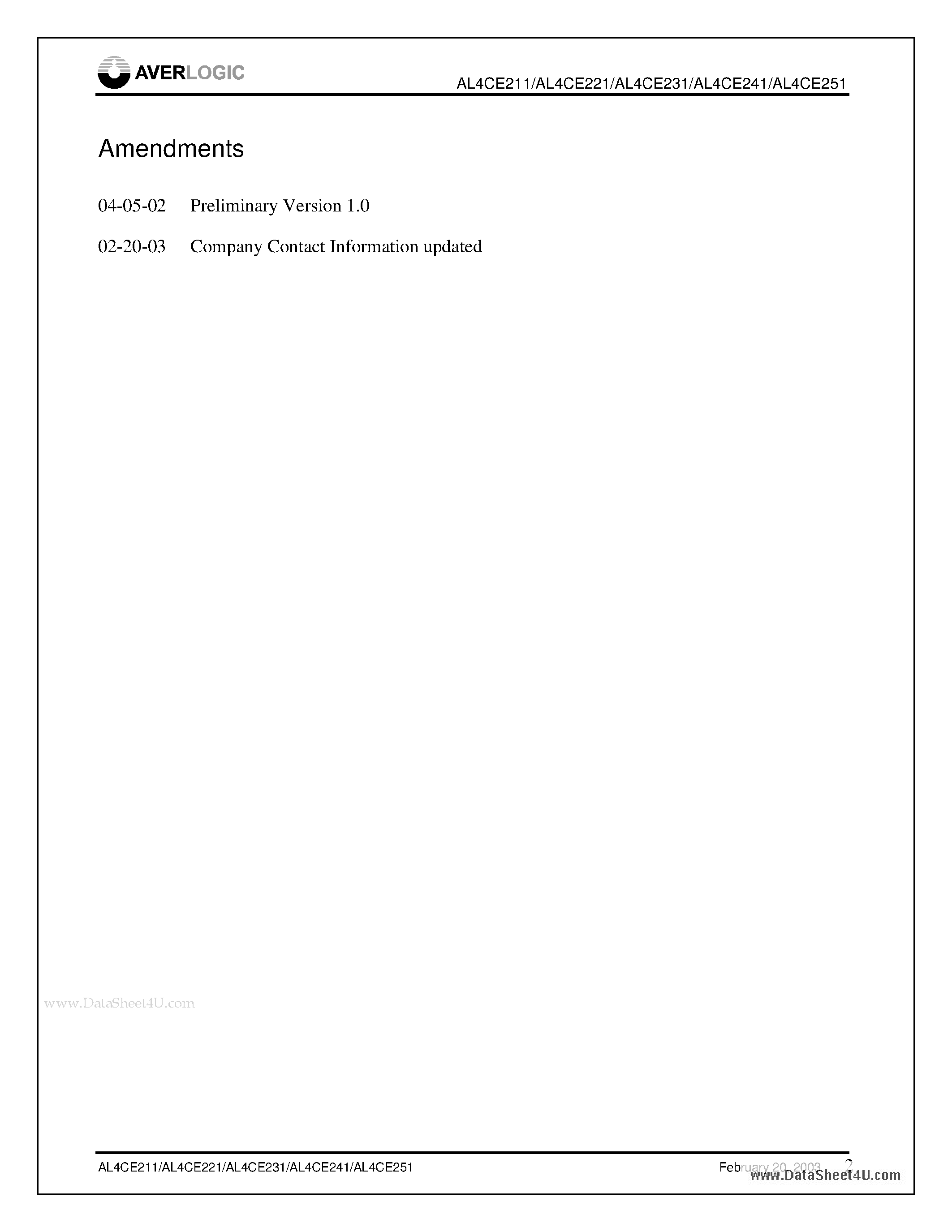 Даташит AL4CE211 - 9-bit Synchronous Fifo страница 2