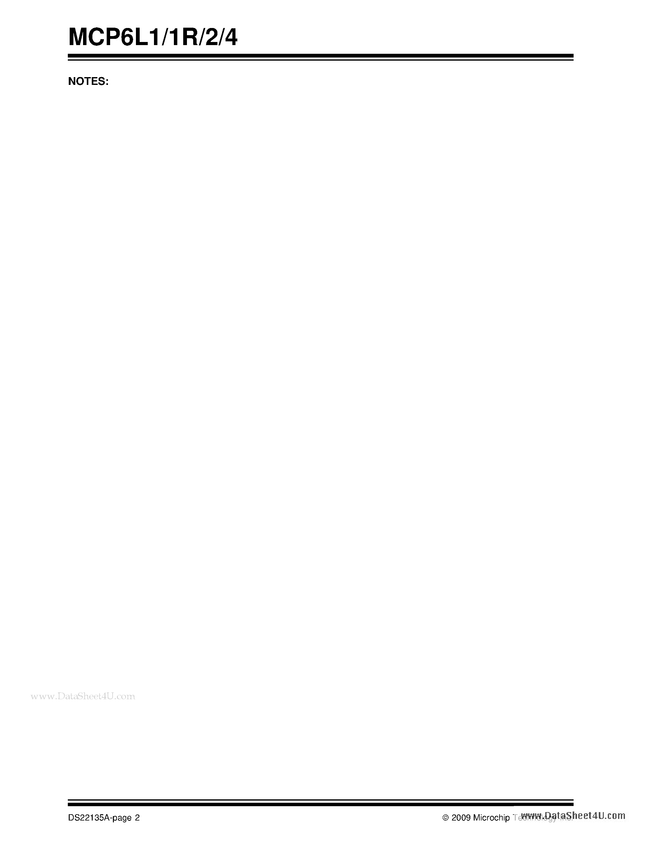 Datasheet MCP6L1 - 2.8 MHz - 200 uA Op Amps page 2