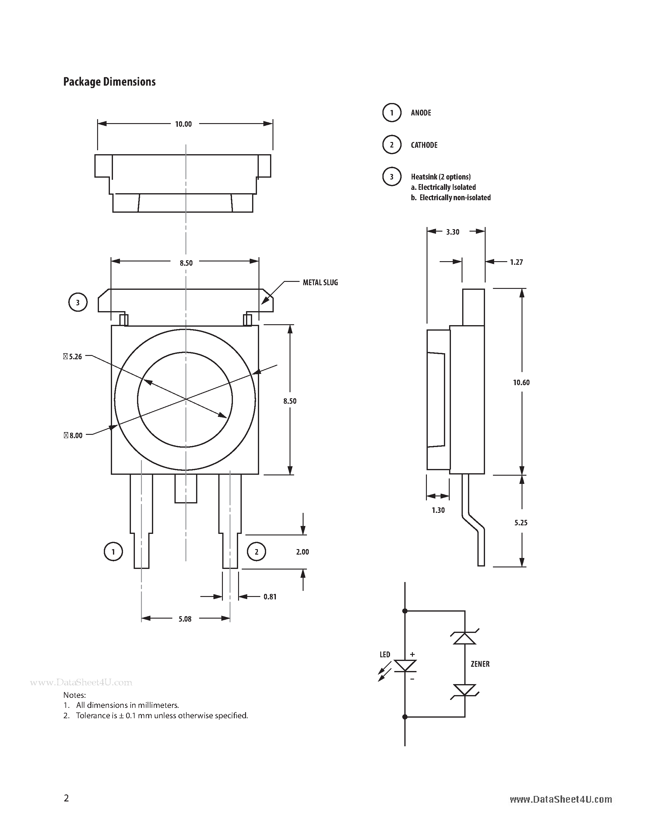 Даташит на микросхему ASMT-MW60 страница 2 Даташит ASMT-MW60 - (ASMT-Mx6x) MoonstoneTM 1/2W Power LED Light Source страница 2