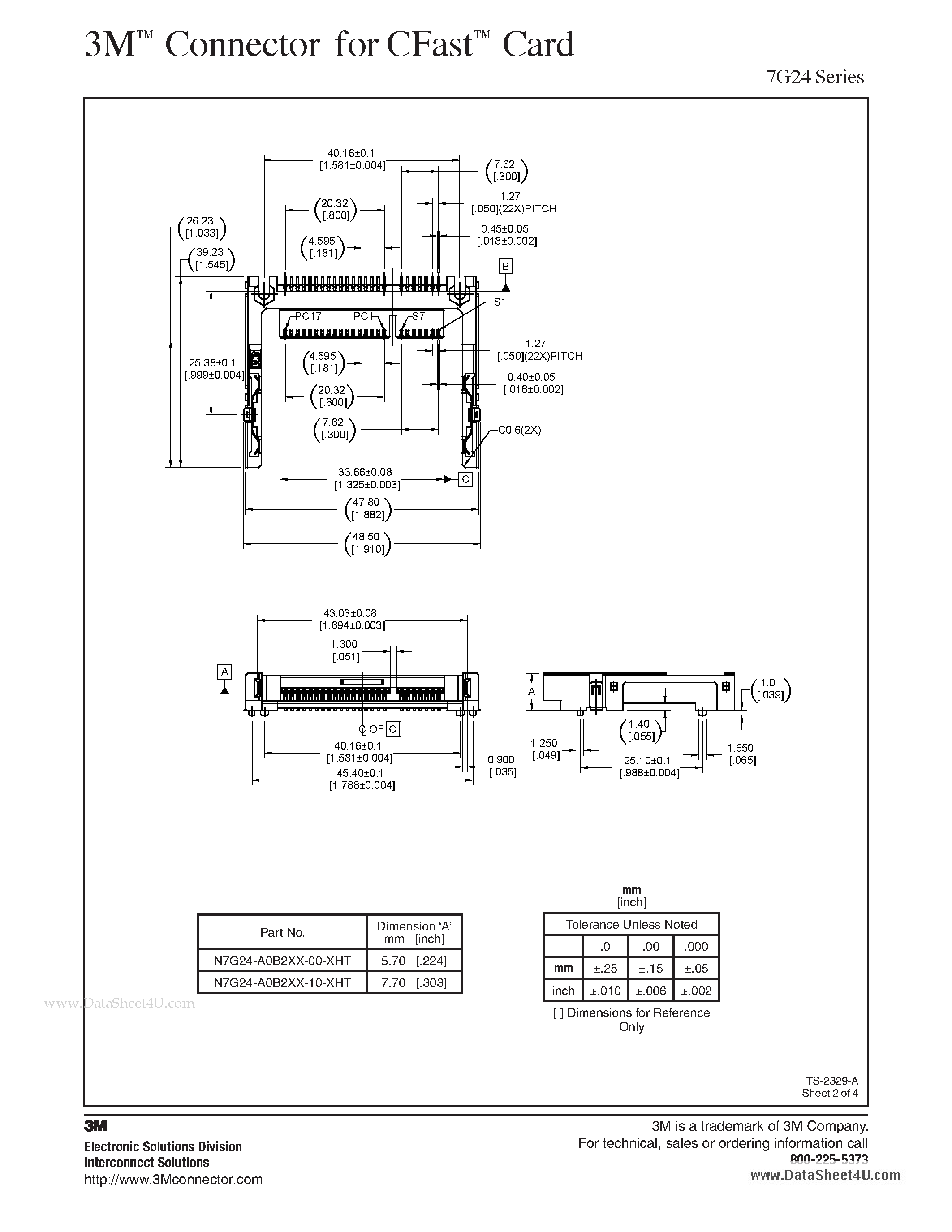Datasheet 7G24 - 3M Connector page 2