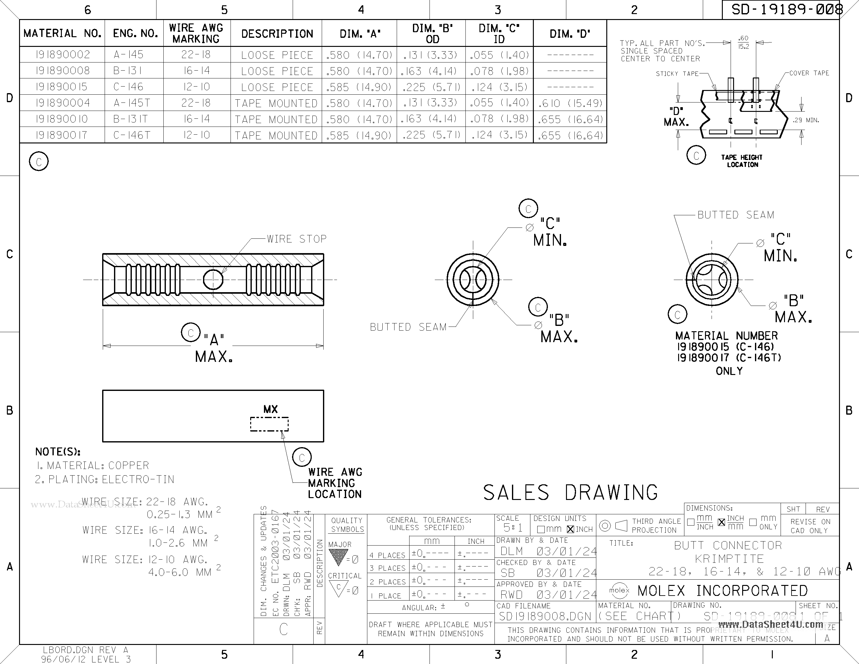 Datasheet A-145T - Krimptite Butt Splice page 2