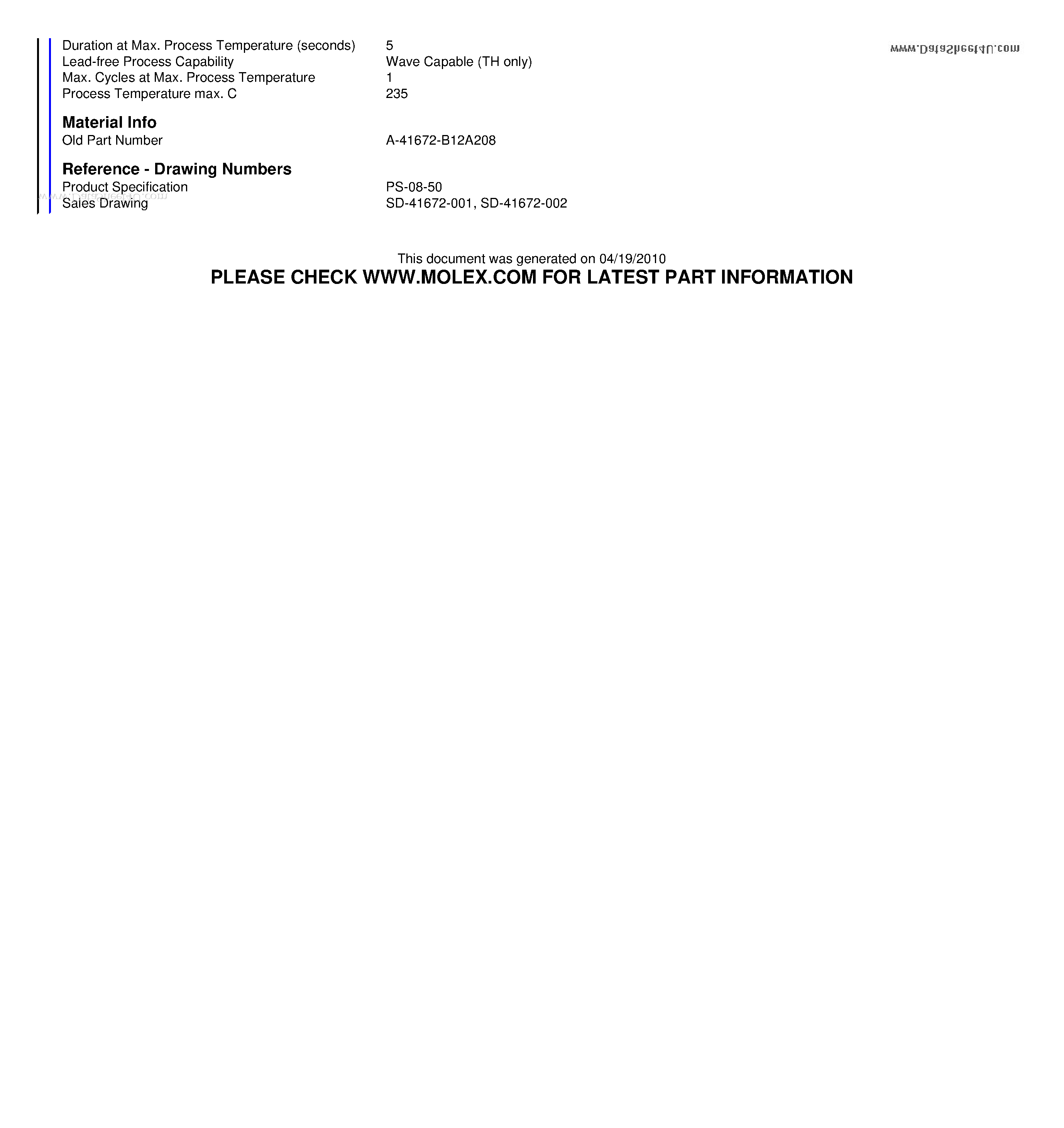 Datasheet A-41672-B12A208 - 3.96mm (.156) Pitch KK Header Breakaway Right Angle page 2